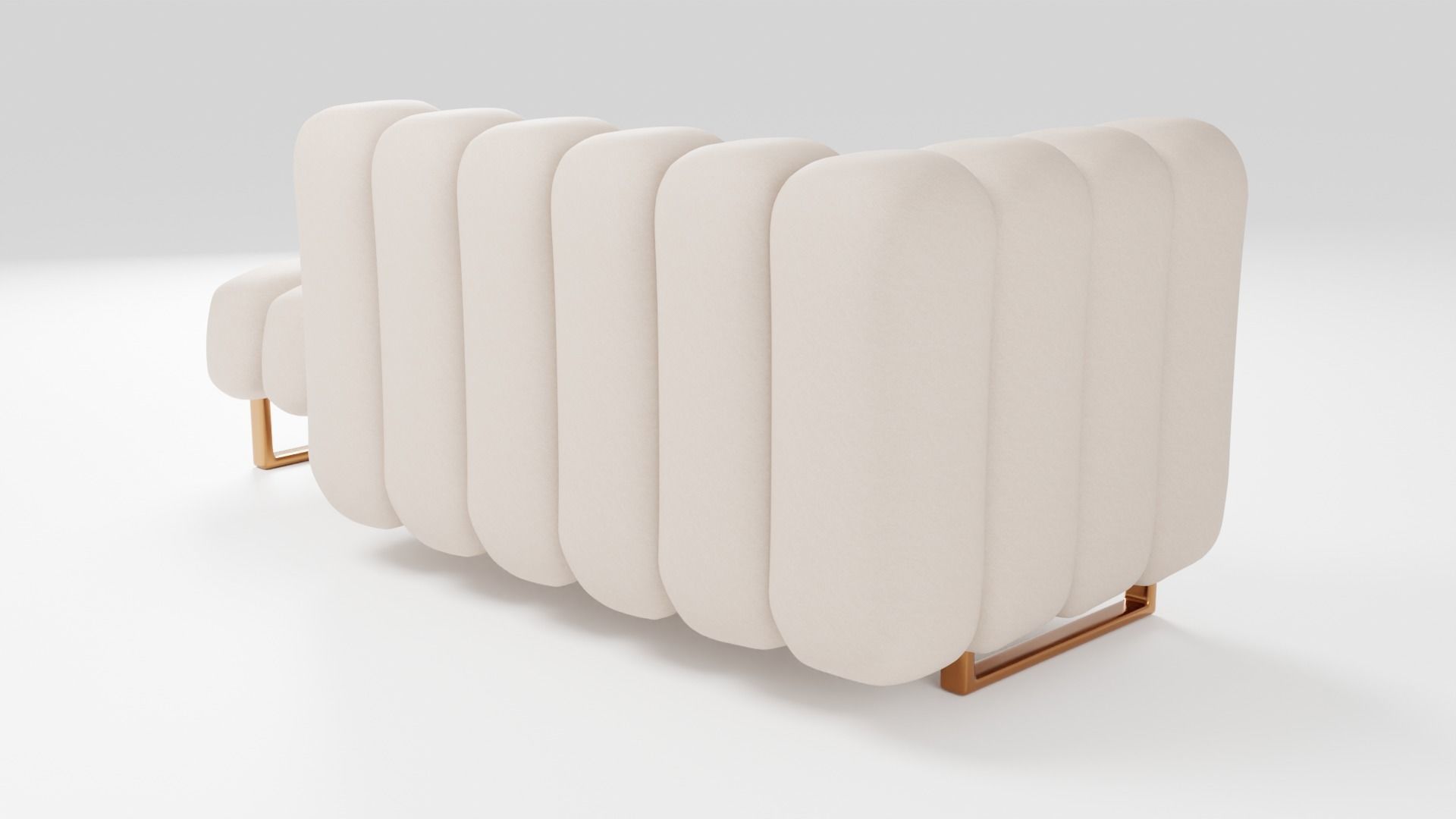 Sofa with high quality fabric on a wooden frame 3D model_3