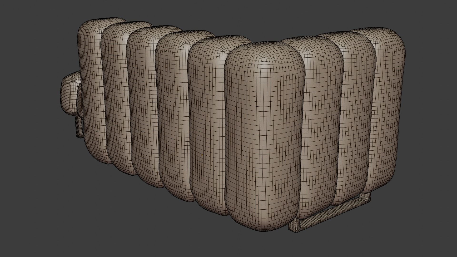 Sofa with high quality fabric on a wooden frame 3D model_7