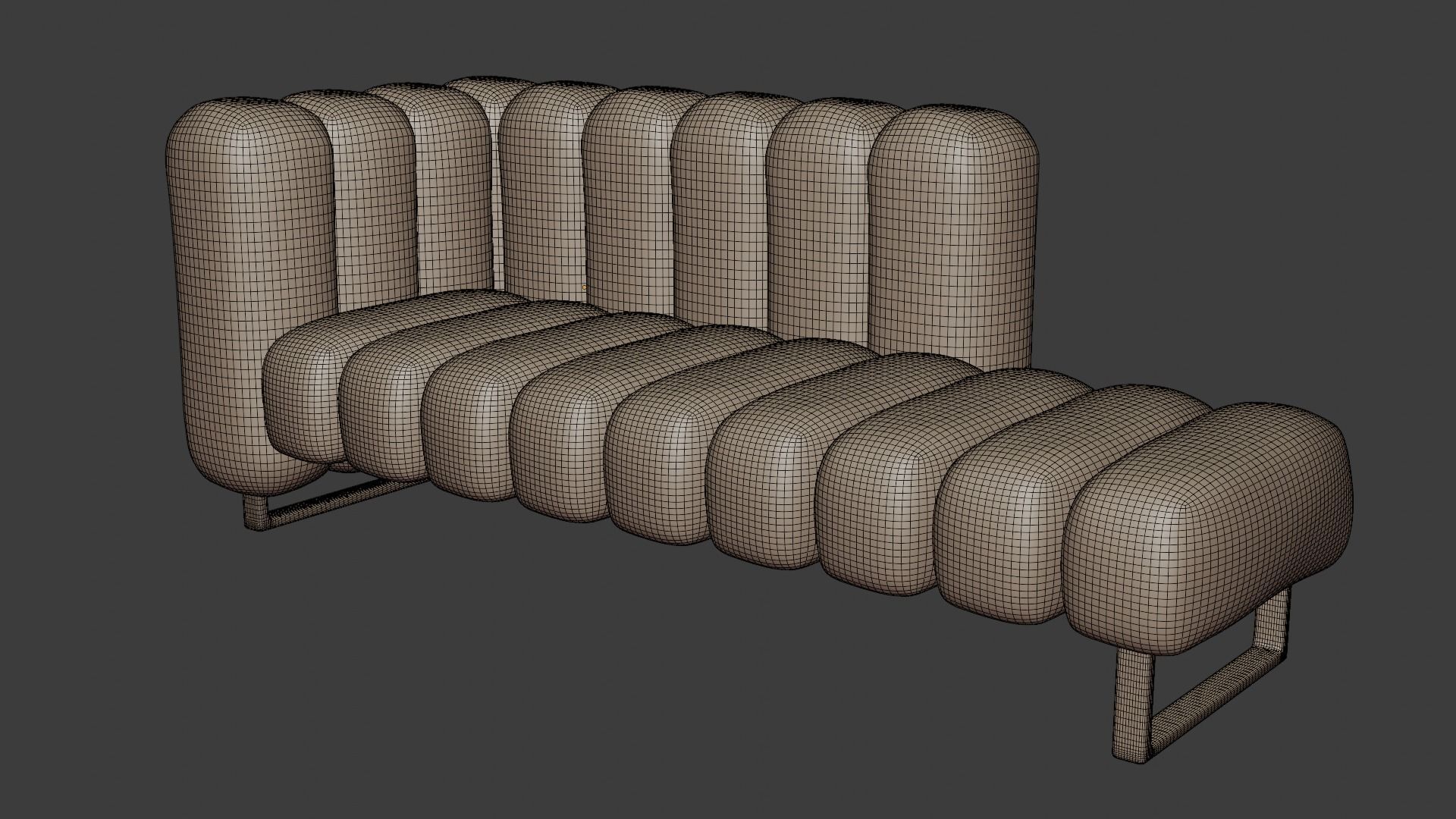 Sofa with high quality fabric on a wooden frame 3D model_6