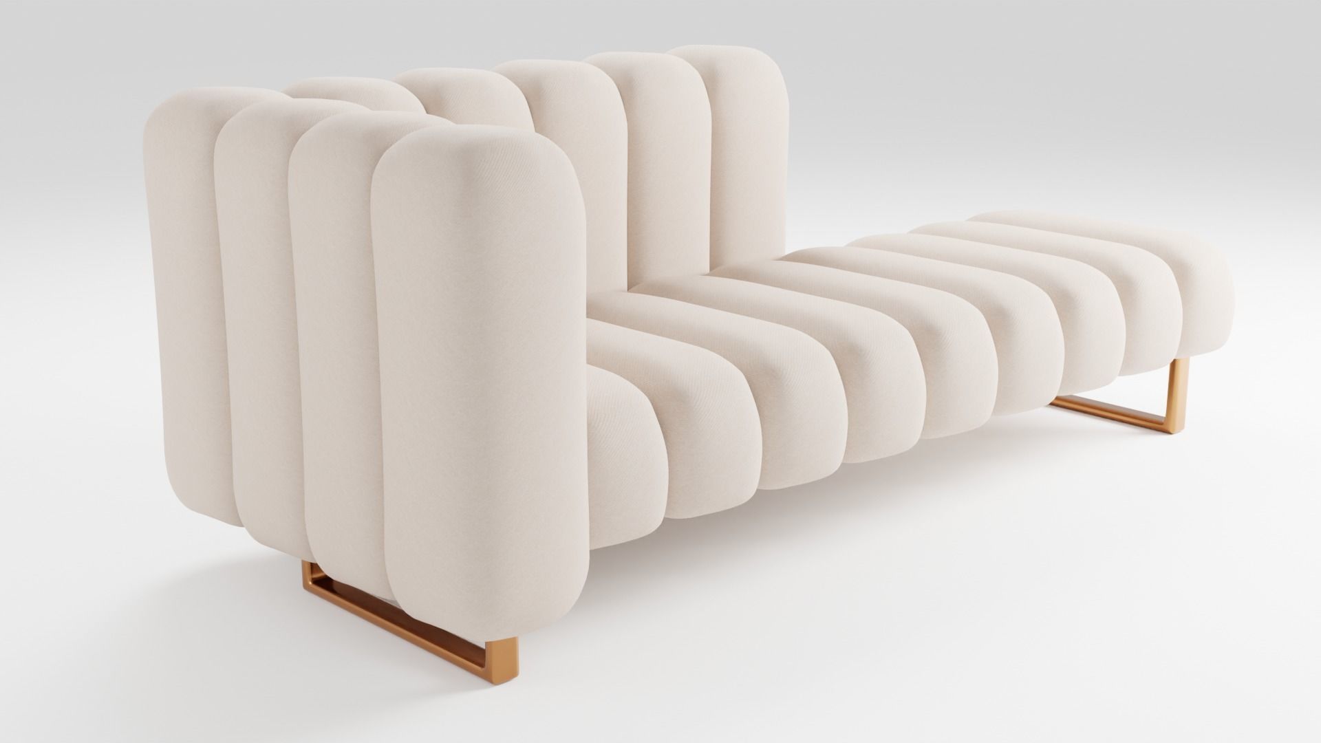 Sofa with high quality fabric on a wooden frame 3D model_1