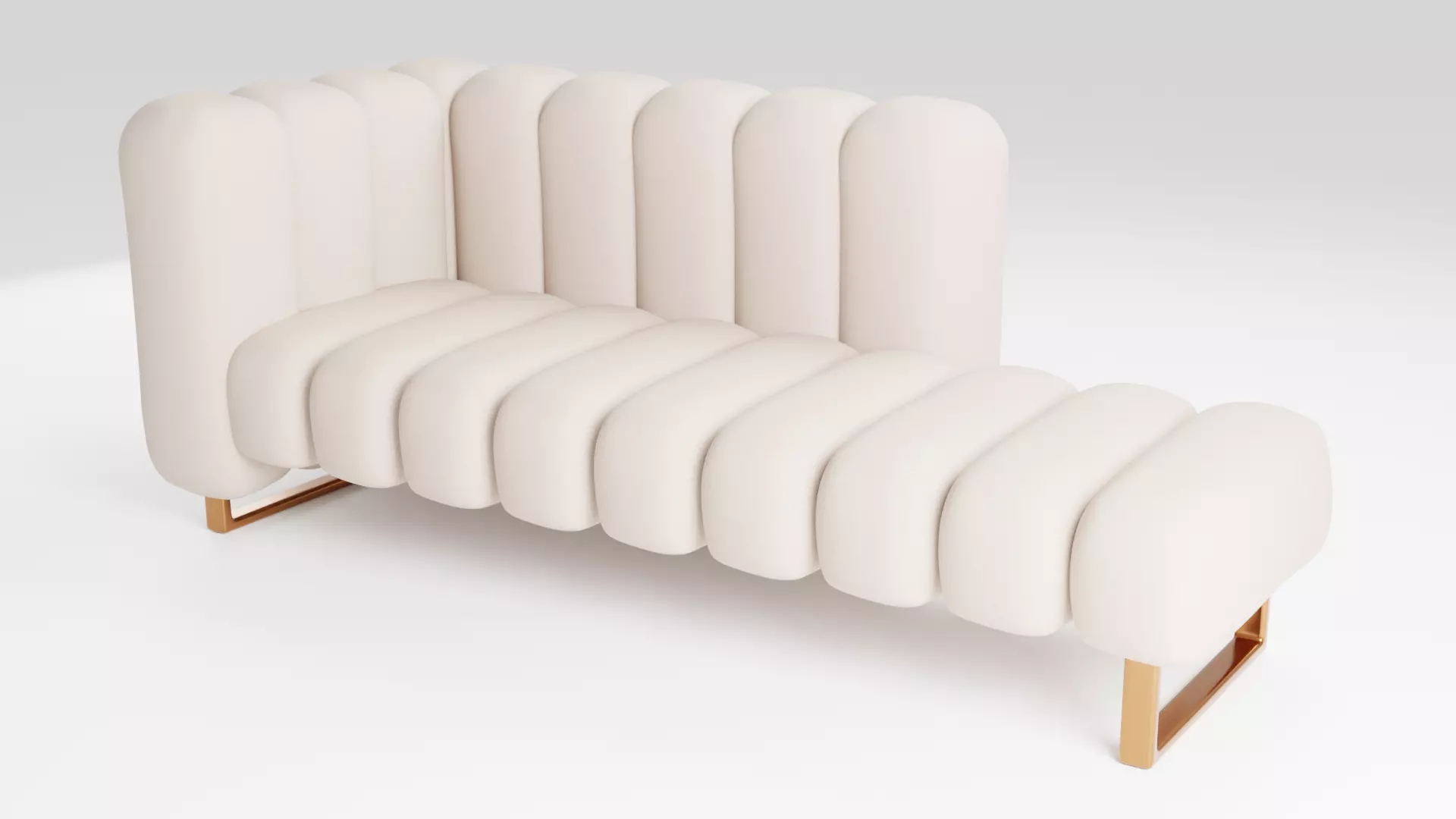 Sofa with high quality fabric on a wooden frame 3D model_0