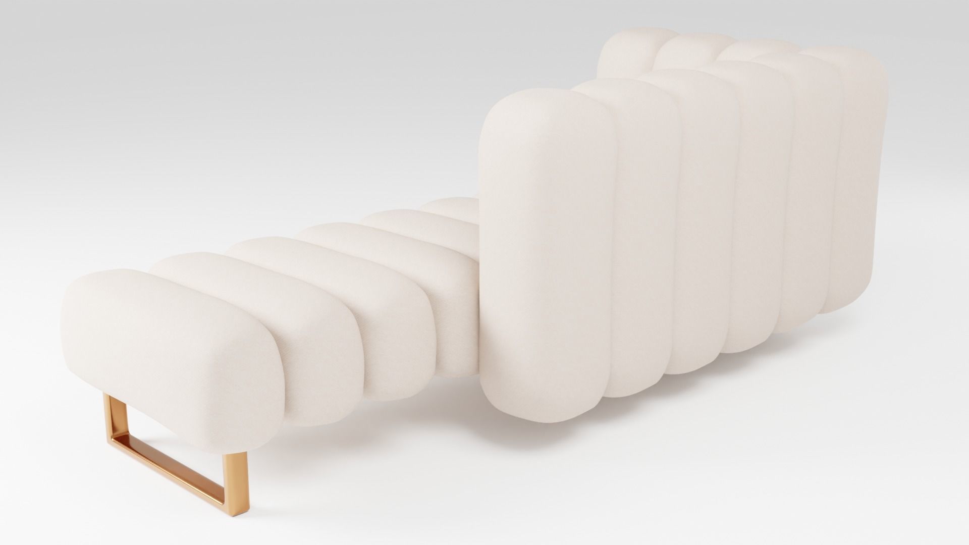 Sofa with high quality fabric on a wooden frame 3D model_4