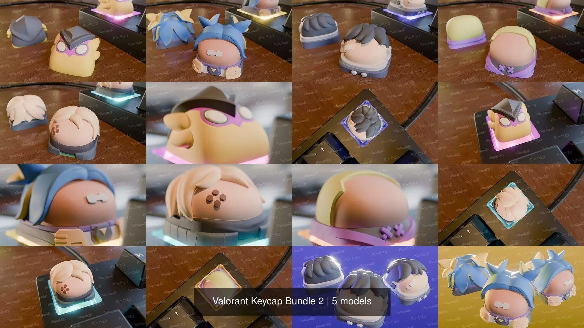 Valorant Keycap Bundle 2 3D Model Collection_1