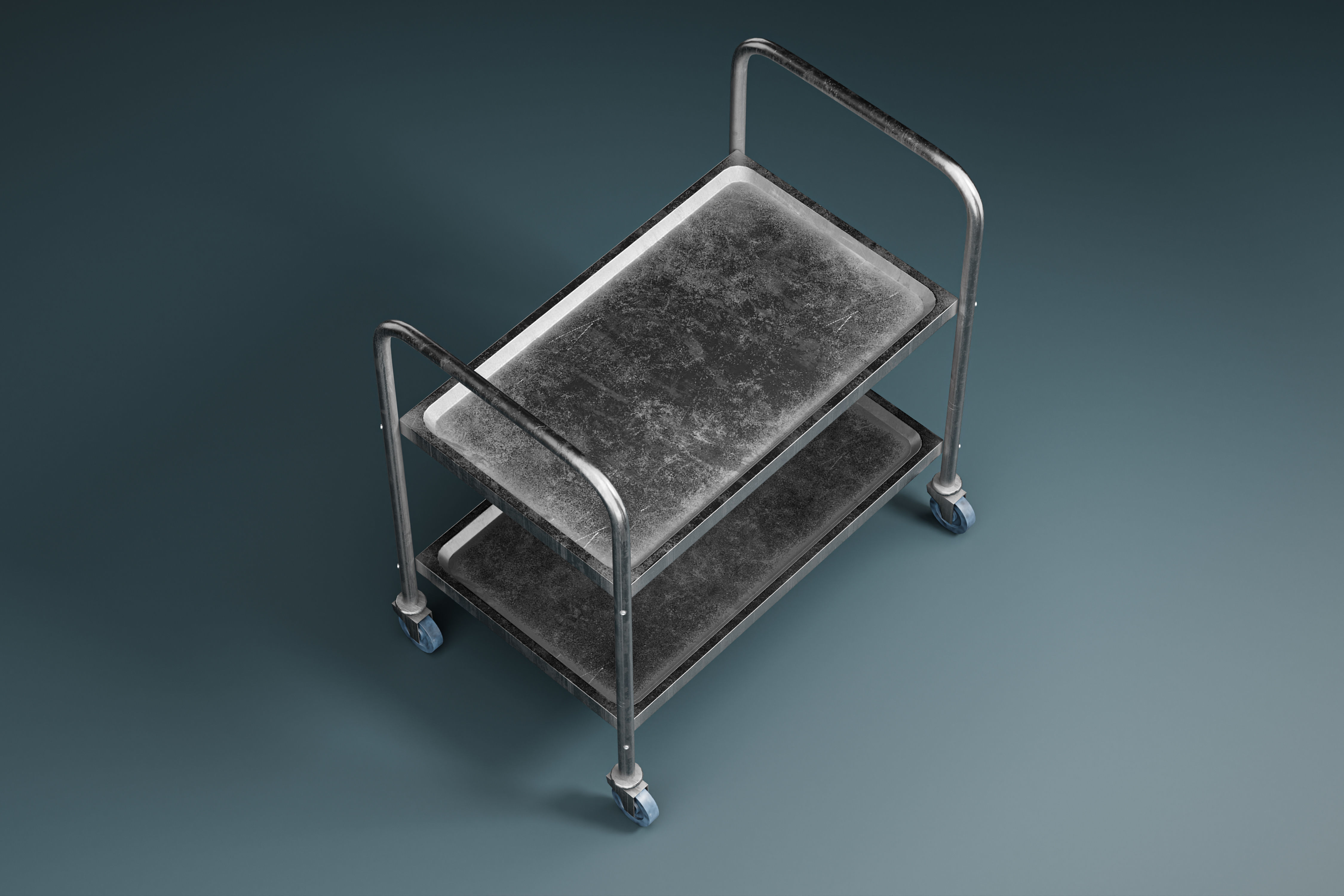 Medical and Lab Cart 02 - Game Ready PBR Low-poly 3D model_3