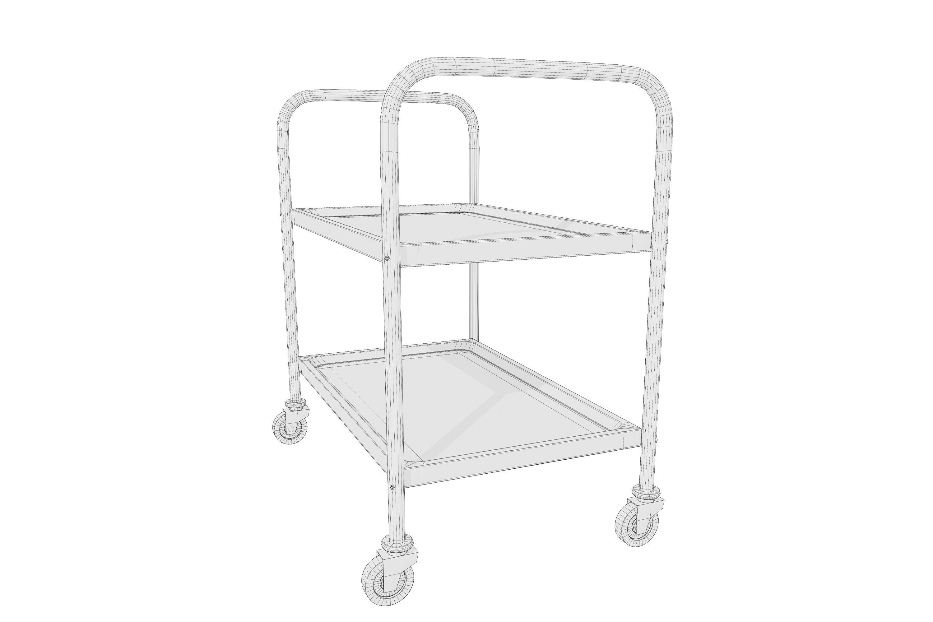 Medical and Lab Cart 02 - Game Ready PBR Low-poly 3D model_9
