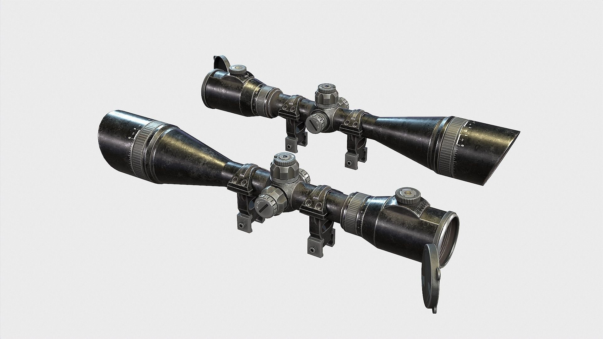 Optical Scope 104 Low-poly 3D model_8