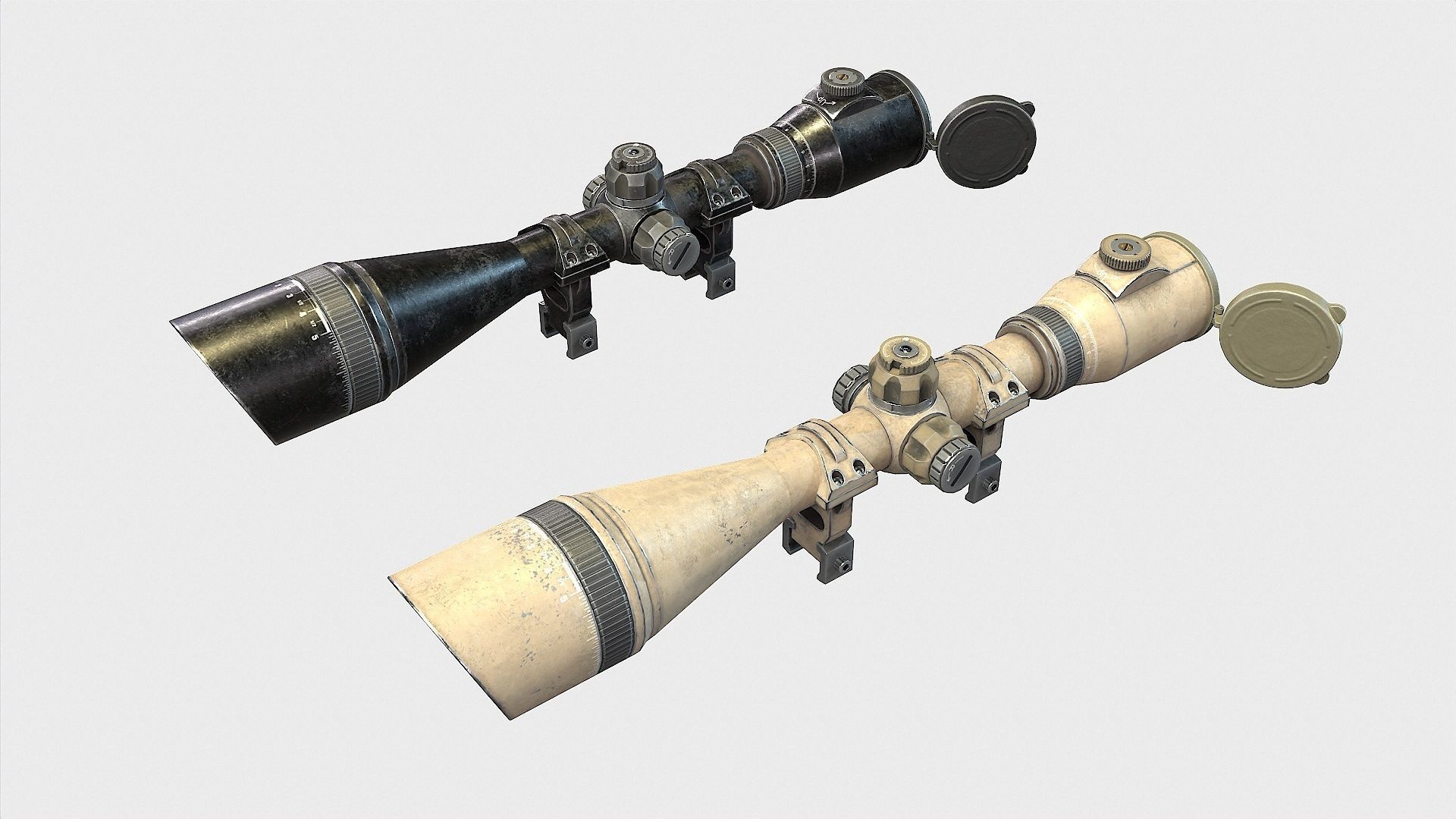 Optical Scope 104 Low-poly 3D model_1