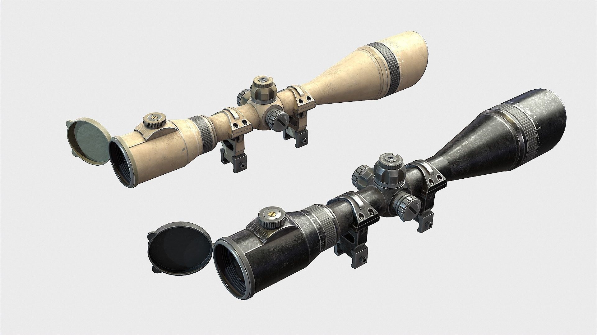Optical Scope 104 Low-poly 3D model_2