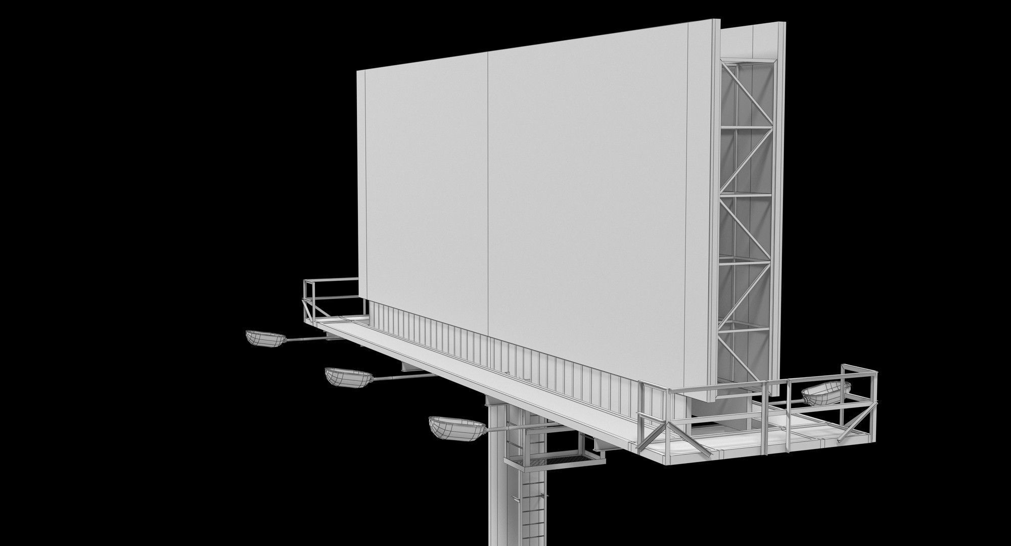 Billboard 1 Low-poly 3D model_14