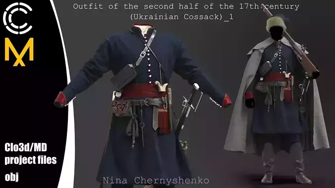 Outfit of the second half of the 17th century-1 3D model