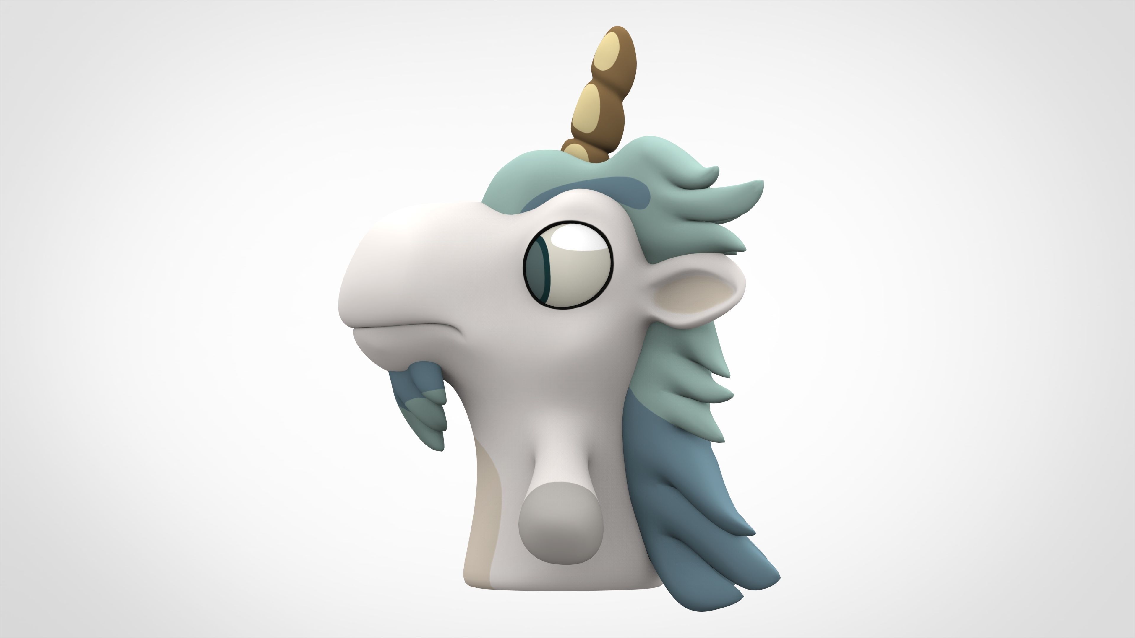 Unicorse Low-poly 3D model_2