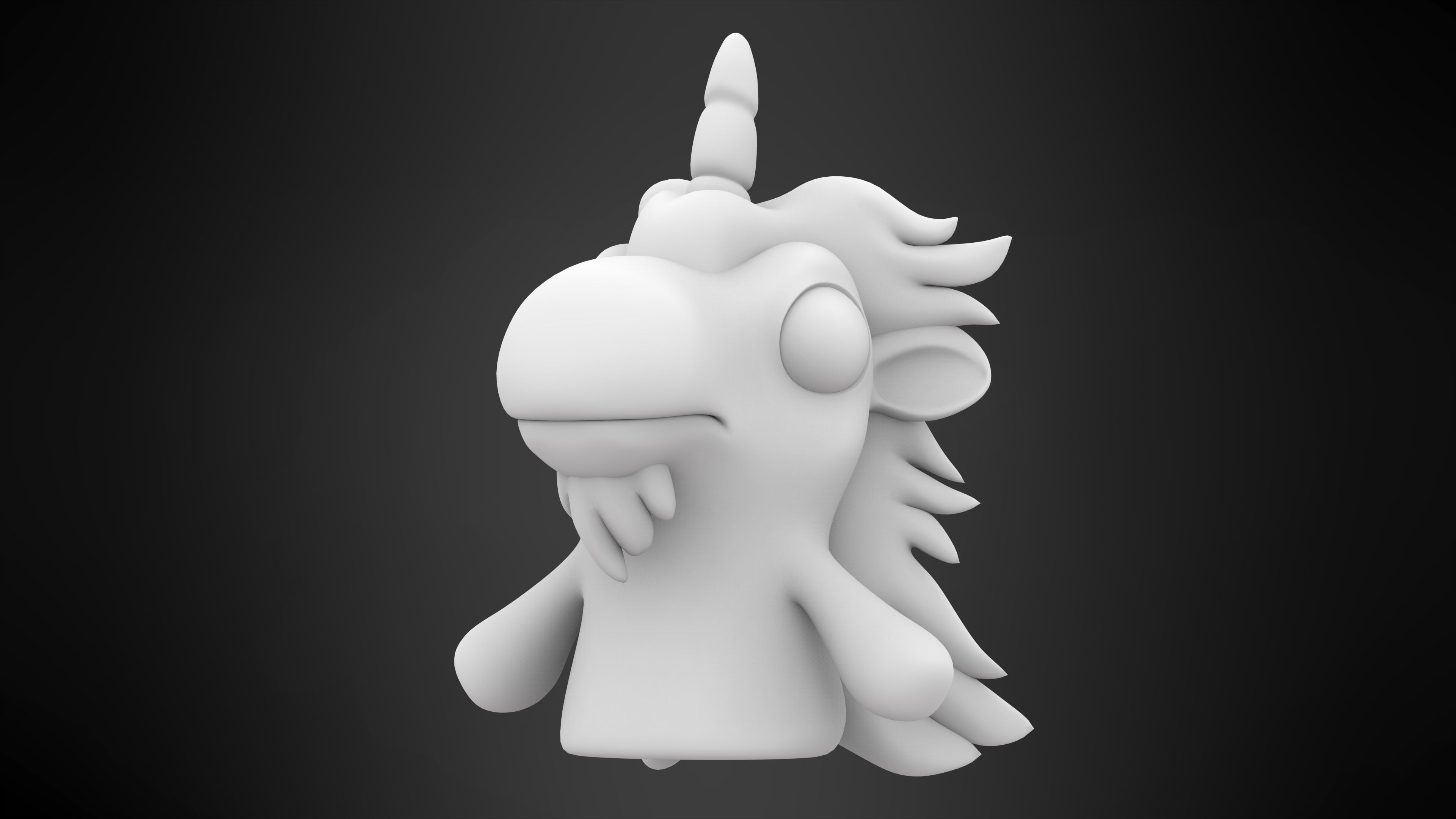 Unicorse Low-poly 3D model_5