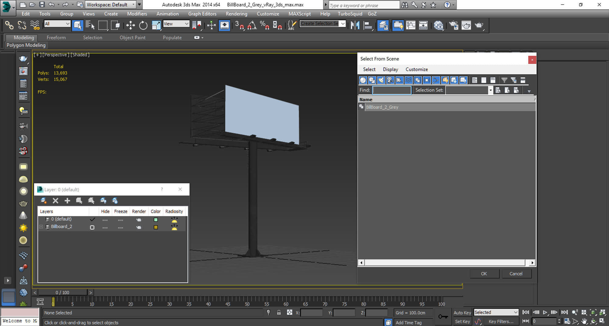 Billboard 2 Grey Low-poly 3D model_24