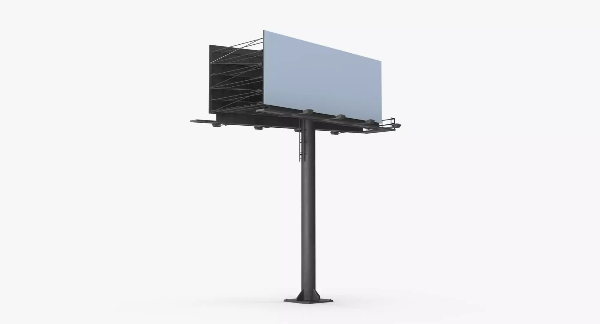 Billboard 2 Grey Low-poly 3D model_0