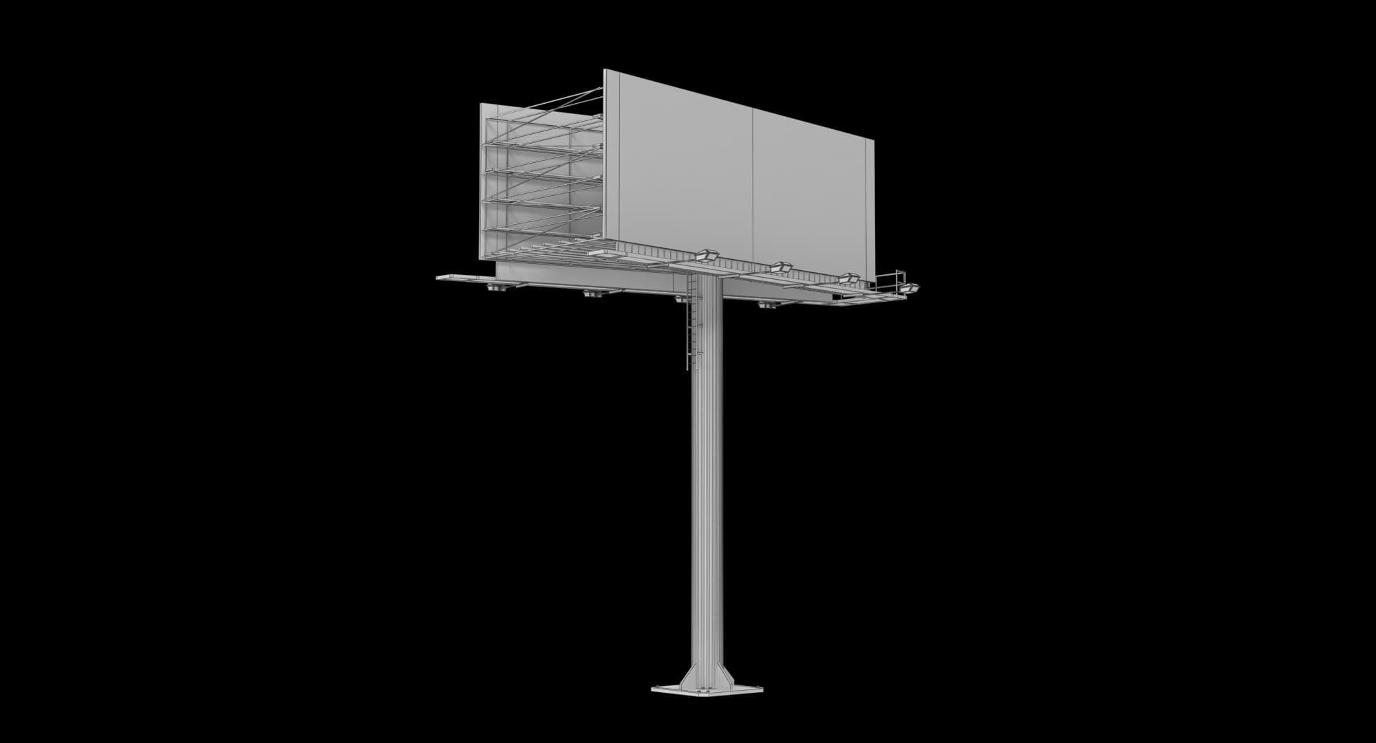 Billboard 2 Grey Low-poly 3D model_18