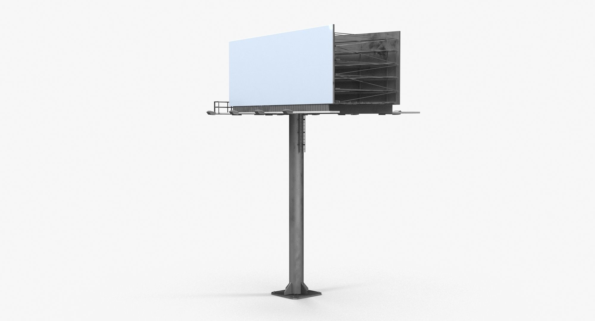 Billboard 2 Grey Low-poly 3D model_16