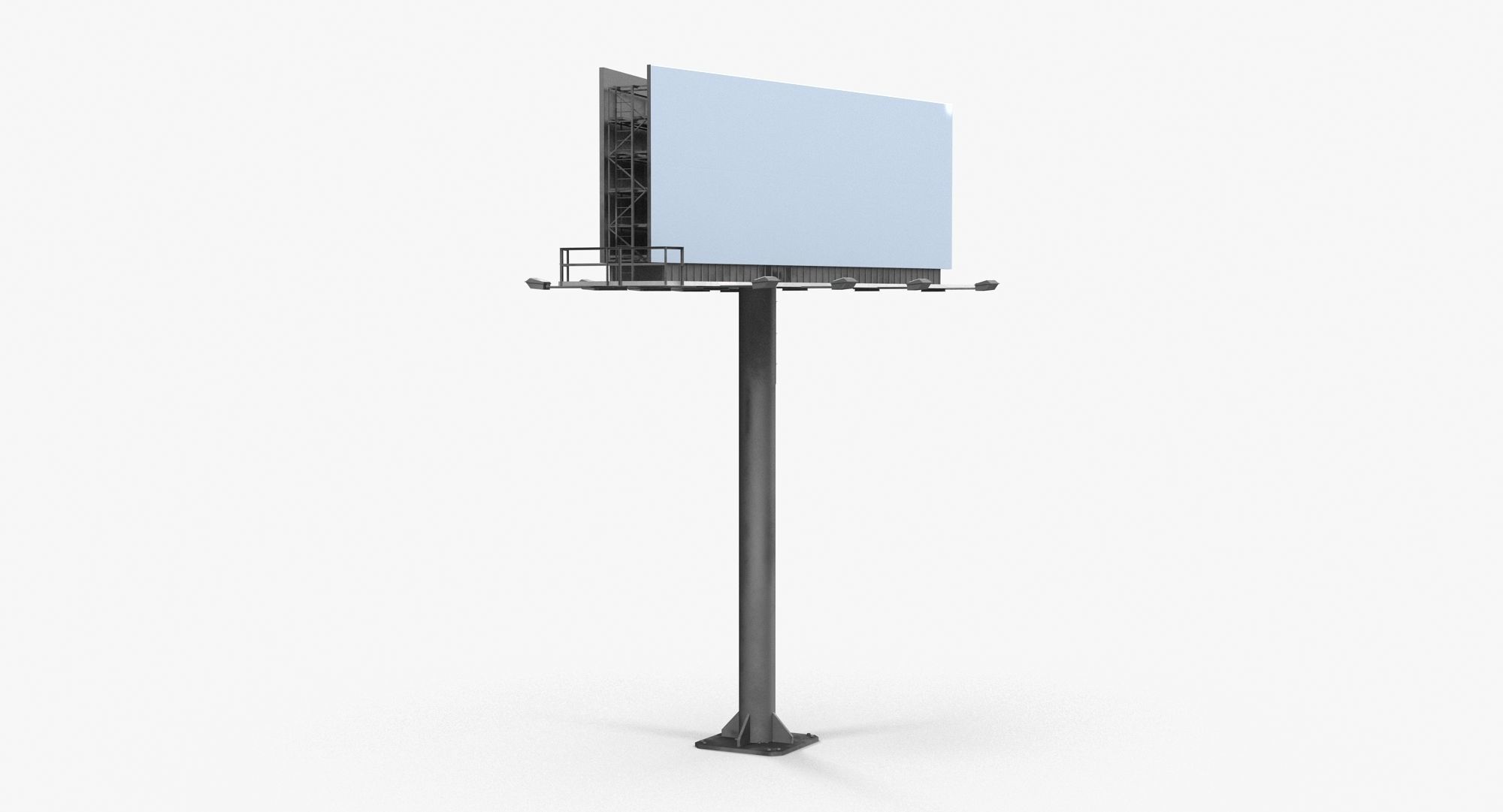 Billboard 2 Grey Low-poly 3D model_12