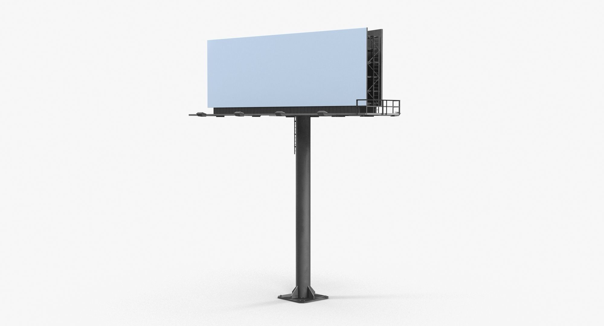 Billboard 2 Grey Low-poly 3D model_10
