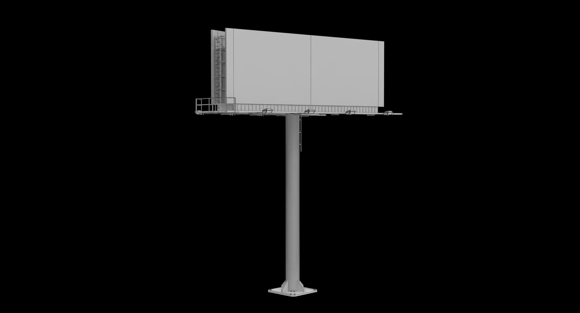 Billboard 2 Grey Low-poly 3D model_21