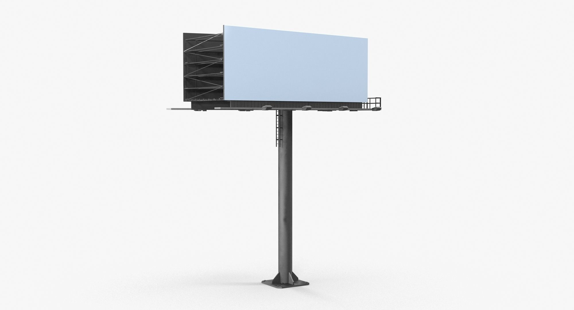 Billboard 2 Grey Low-poly 3D model_11