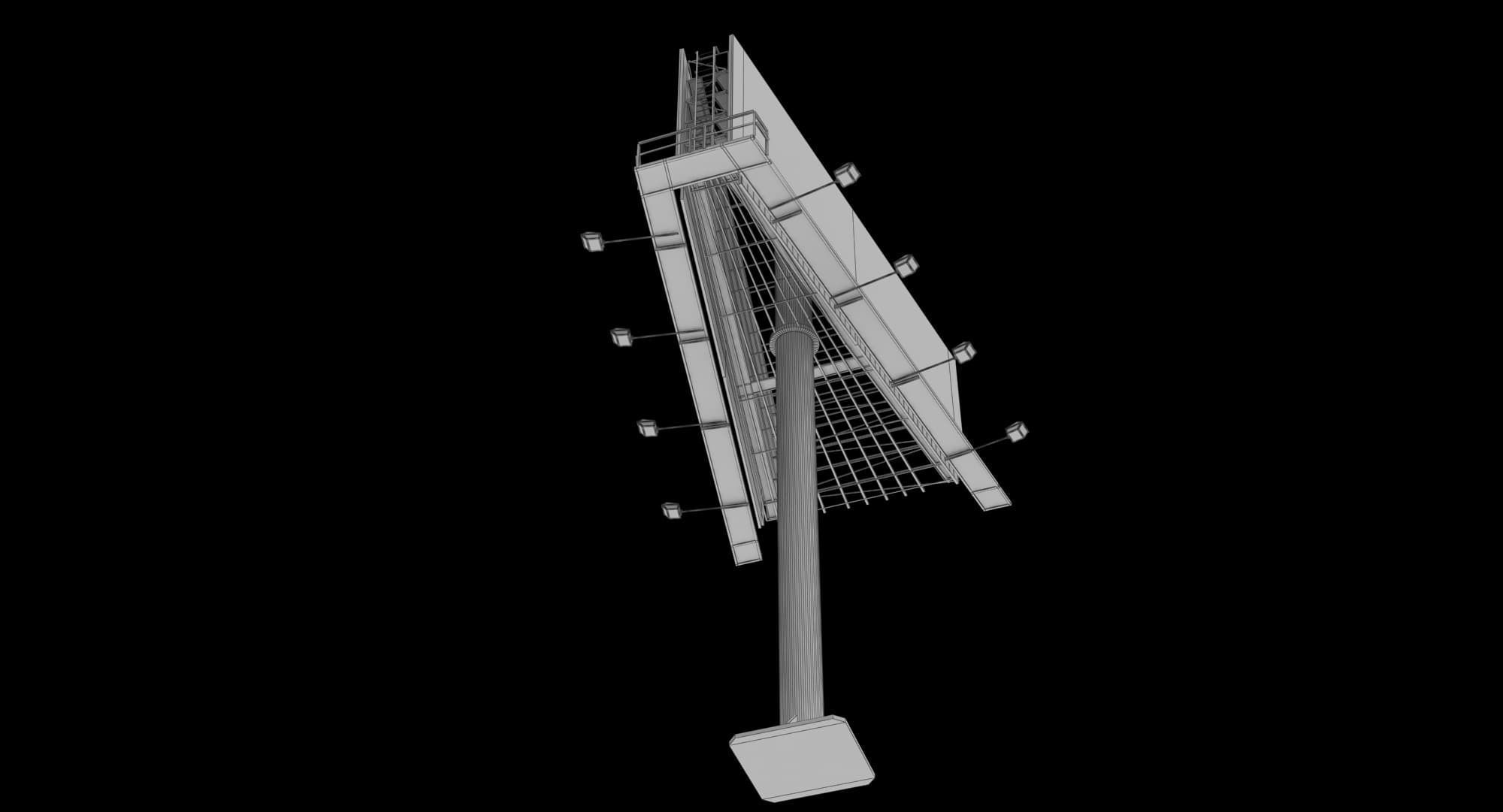 Billboard 2 Grey Low-poly 3D model_23