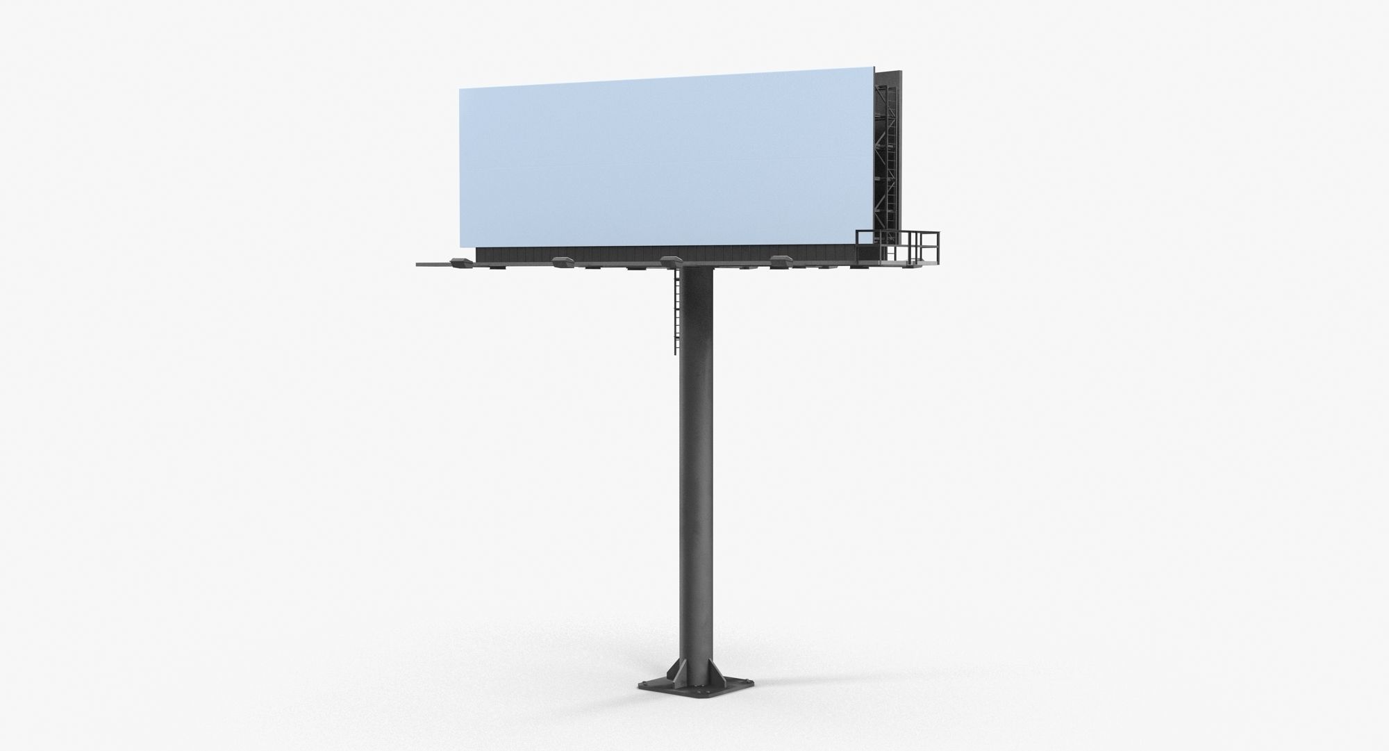 Billboard 2 Grey Low-poly 3D model_7