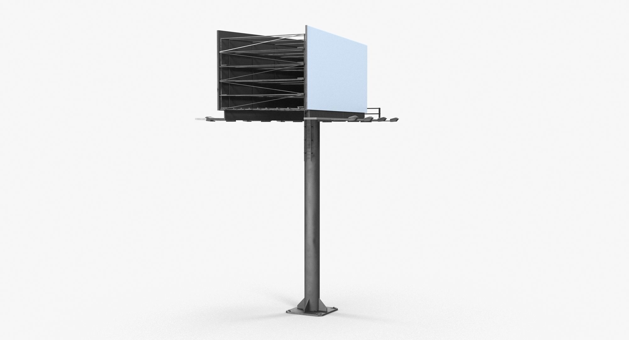 Billboard 2 Grey Low-poly 3D model_13