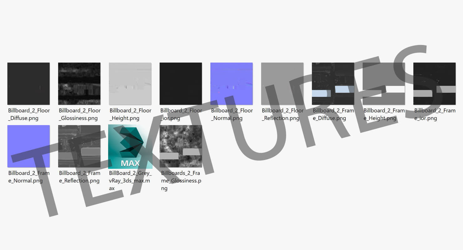 Billboard 2 Grey Low-poly 3D model_25