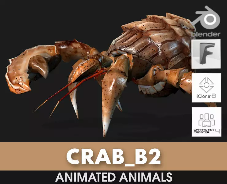 Crab-B2 Low-poly 3D model