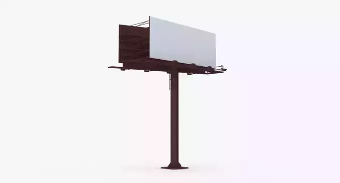 Billboard 2 Red Low-poly 3D model