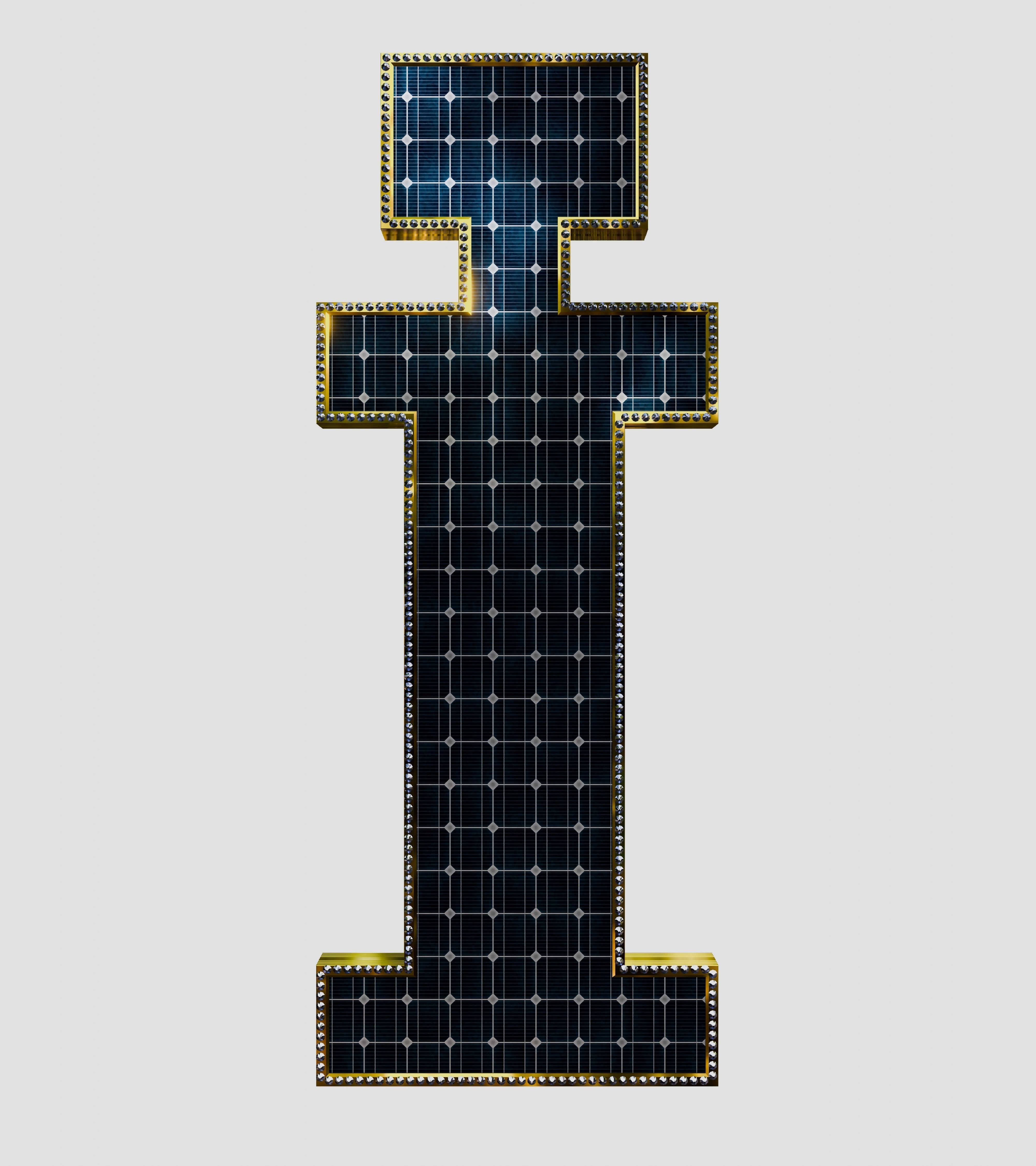 Solar Panel Letter - I 3D model_3