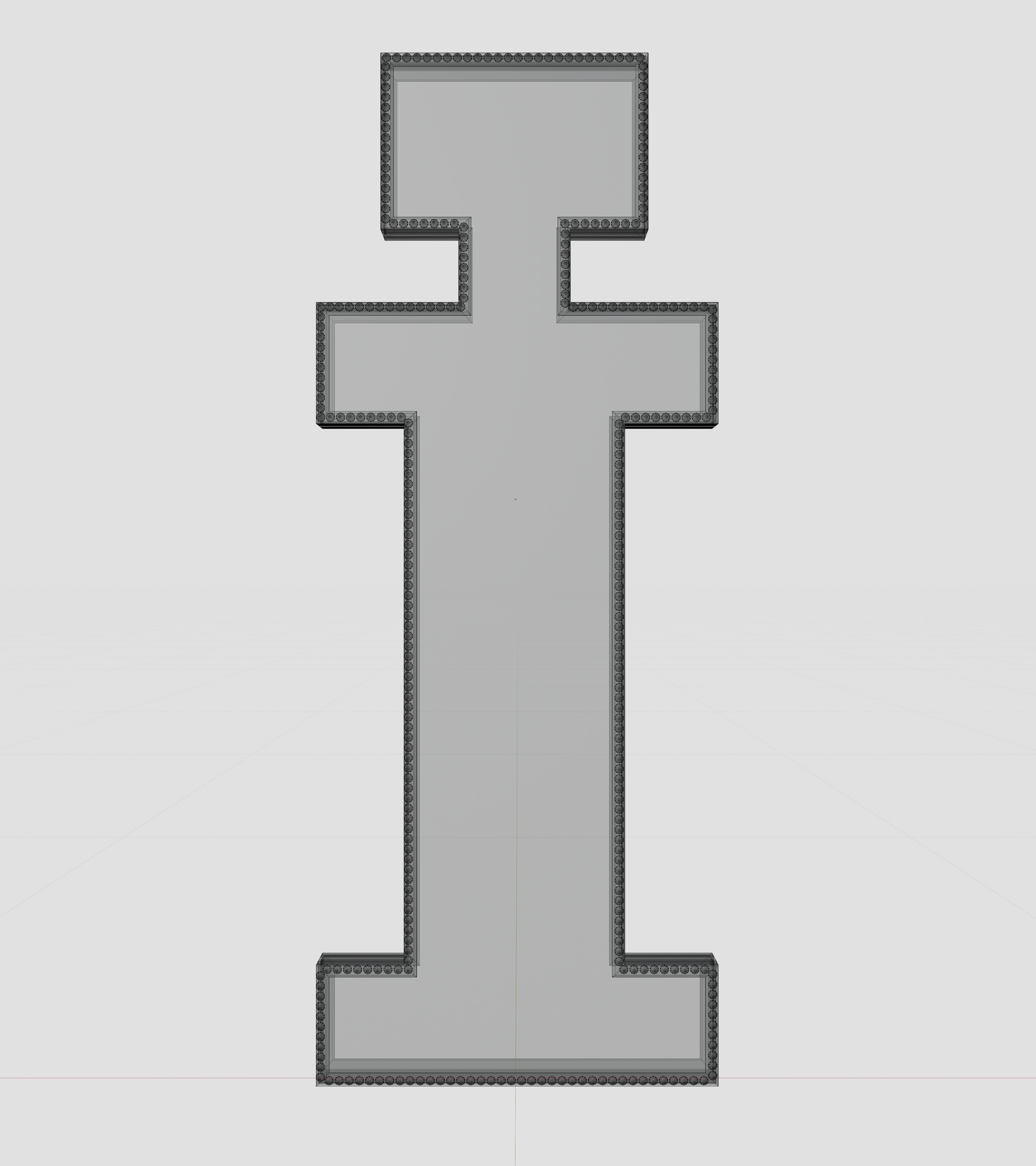 Solar Panel Letter - I 3D model_10