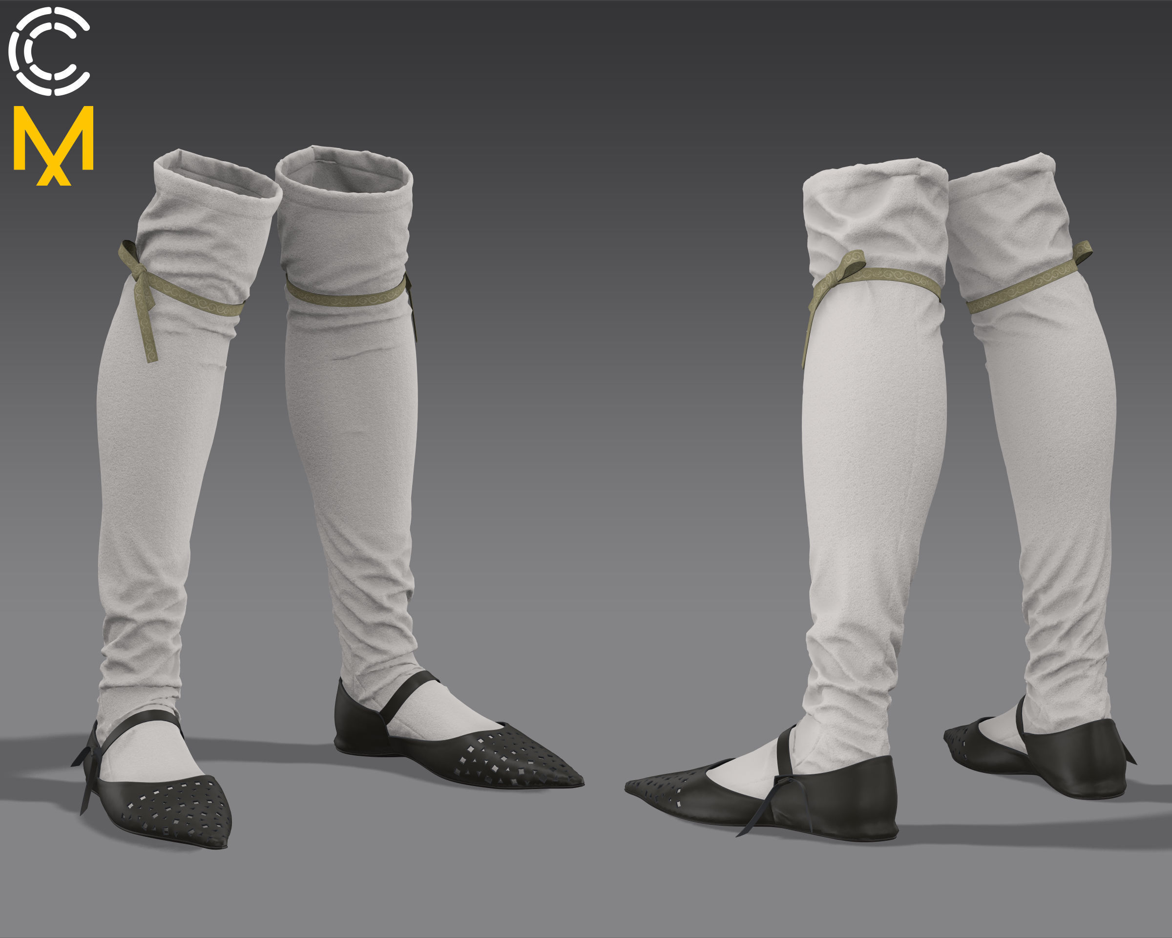 15th century outfit 2 - Marvelous Designer project and OBJ 3D model_8