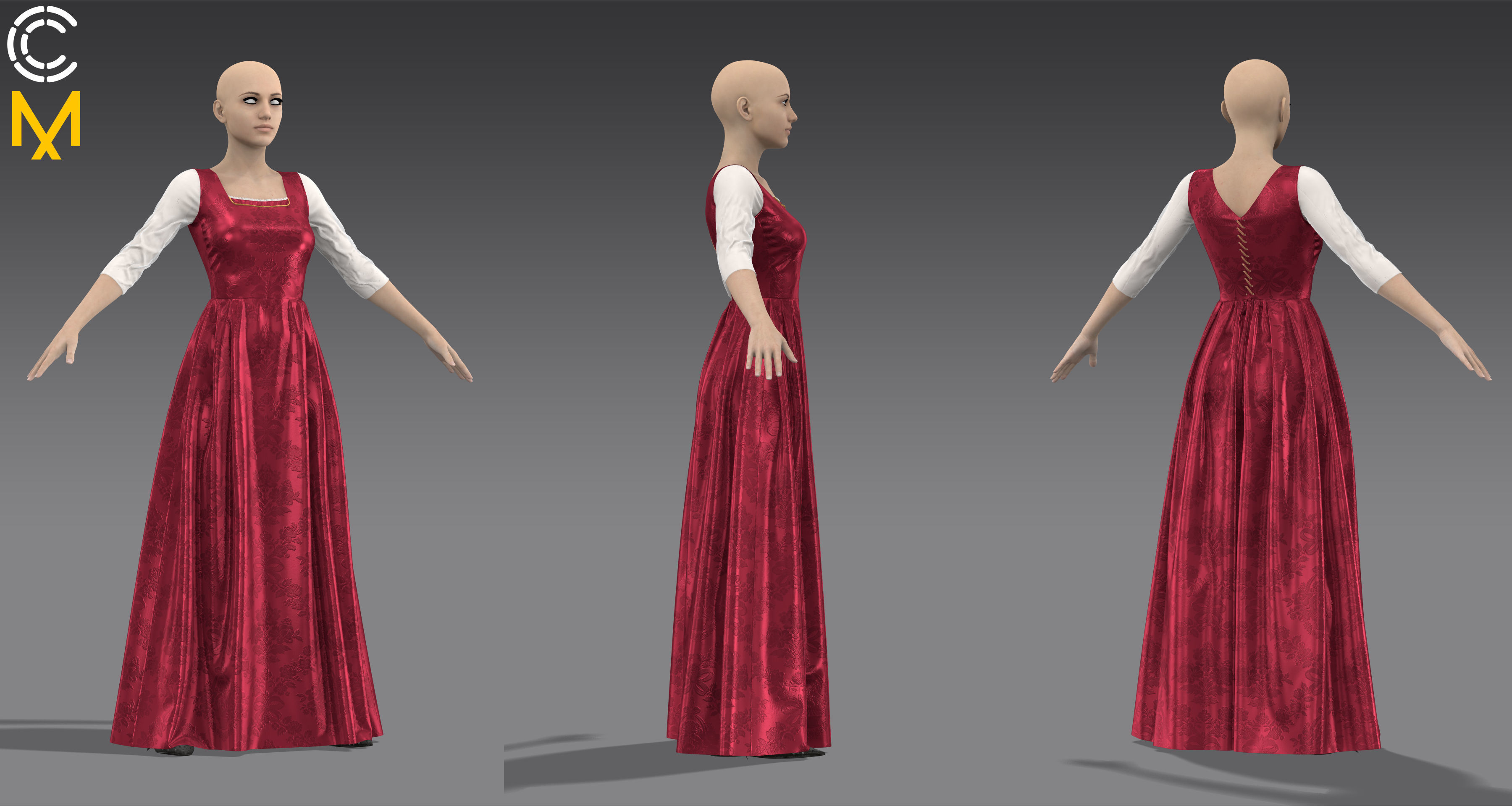 15th century outfit 2 - Marvelous Designer project and OBJ 3D model_3