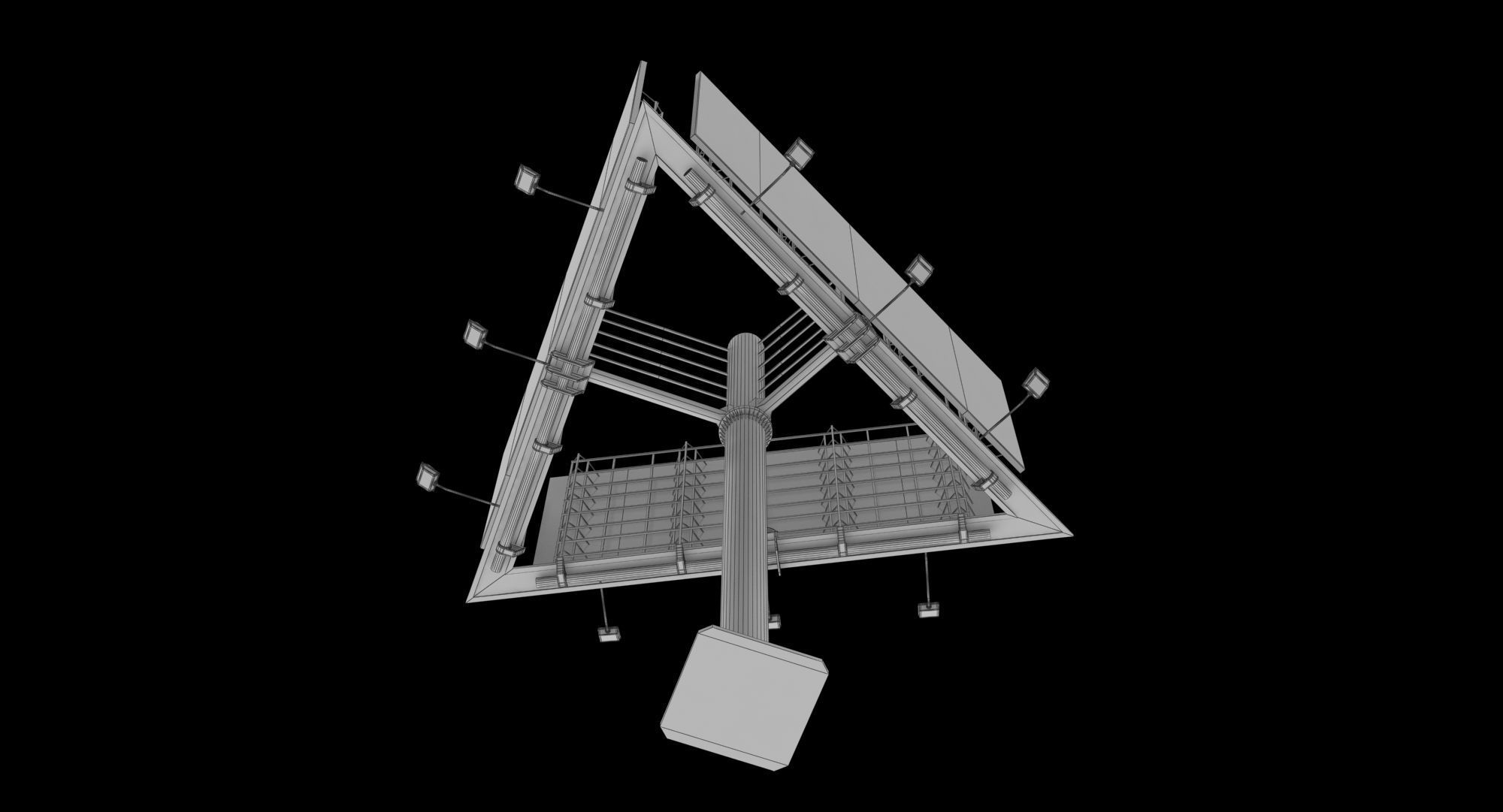 Billboard 3 Grey Low-poly 3D model_23