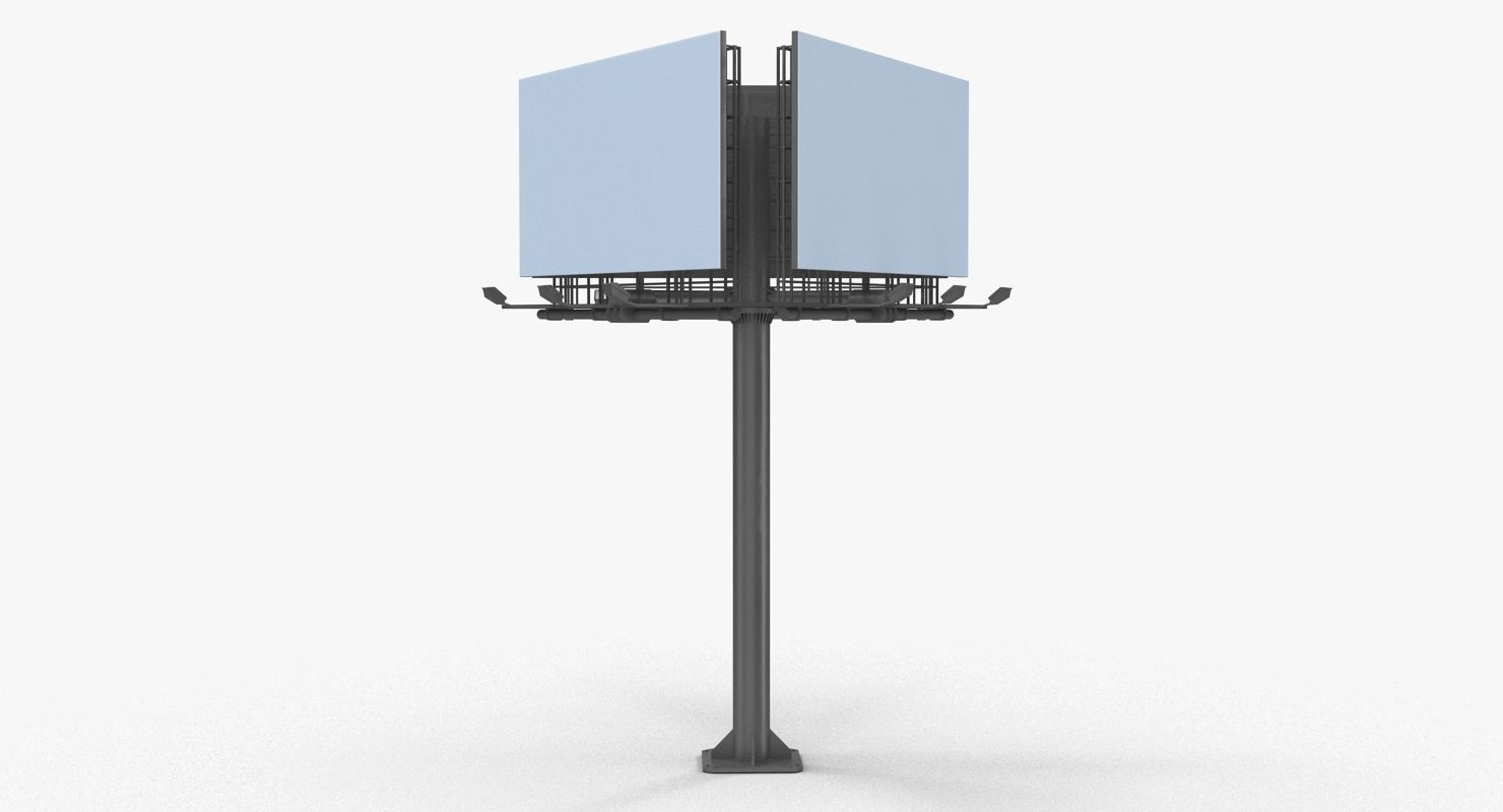 Billboard 3 Grey Low-poly 3D model_13