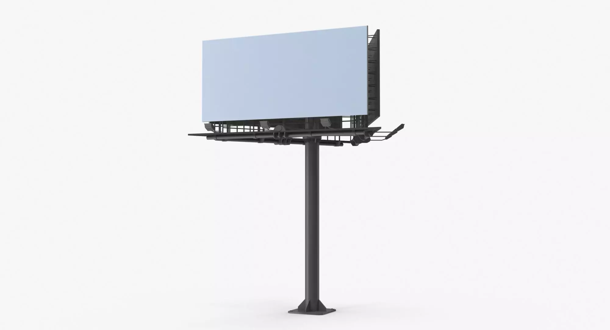 Billboard 3 Grey Low-poly 3D model_0