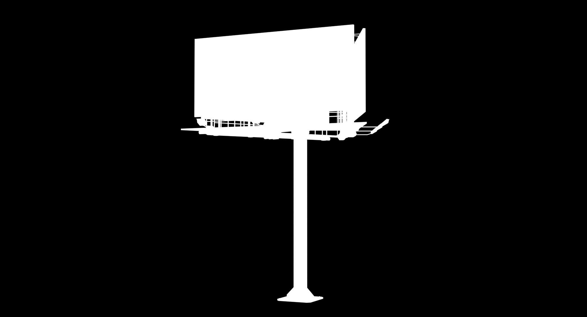 Billboard 3 Grey Low-poly 3D model_1