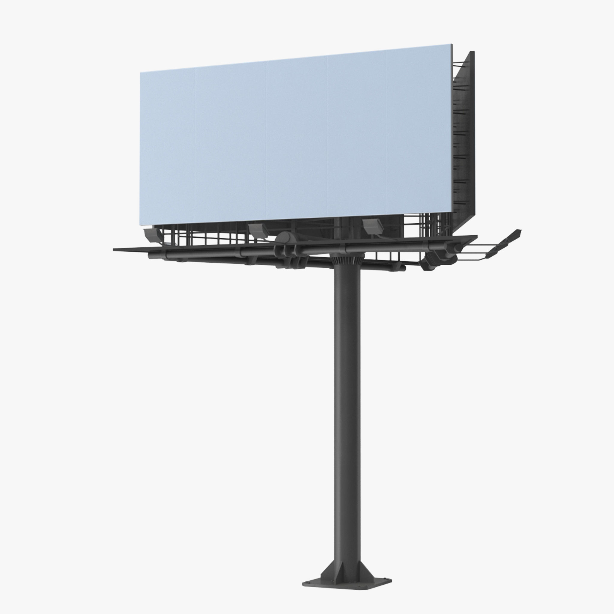 Billboard 3 Grey Low-poly 3D model_24