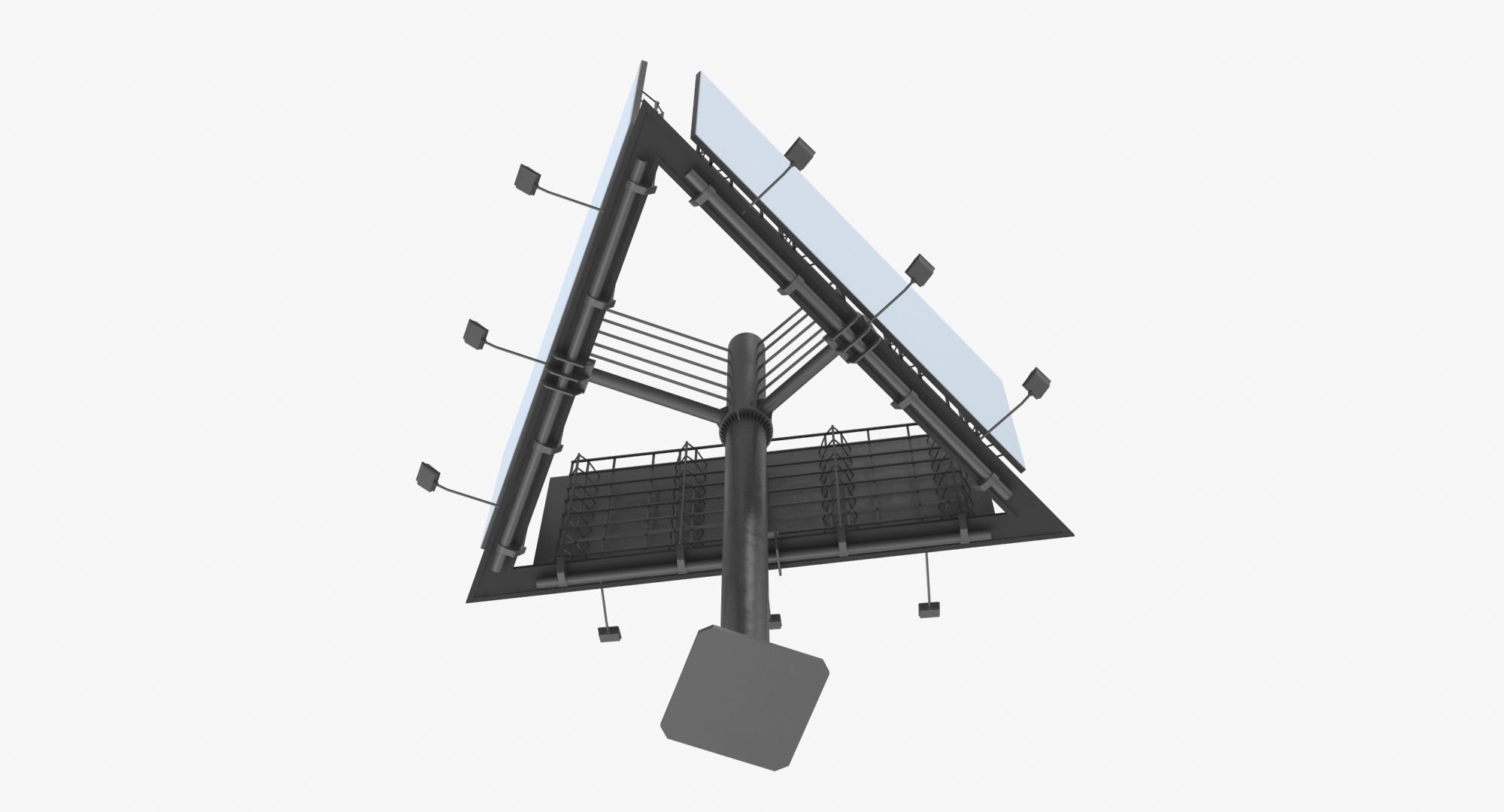 Billboard 3 Grey Low-poly 3D model_6