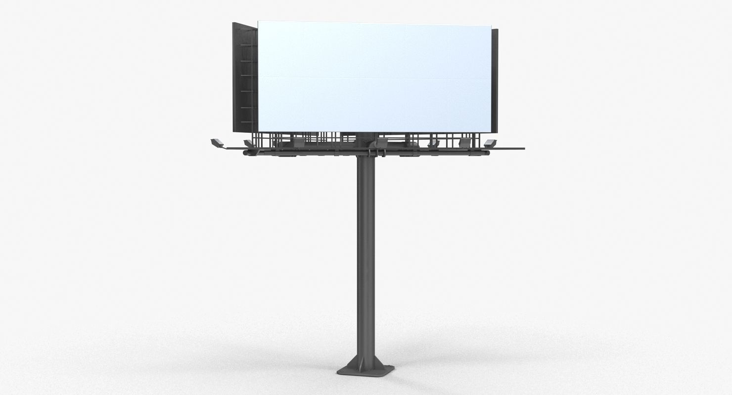 Billboard 3 Grey Low-poly 3D model_15
