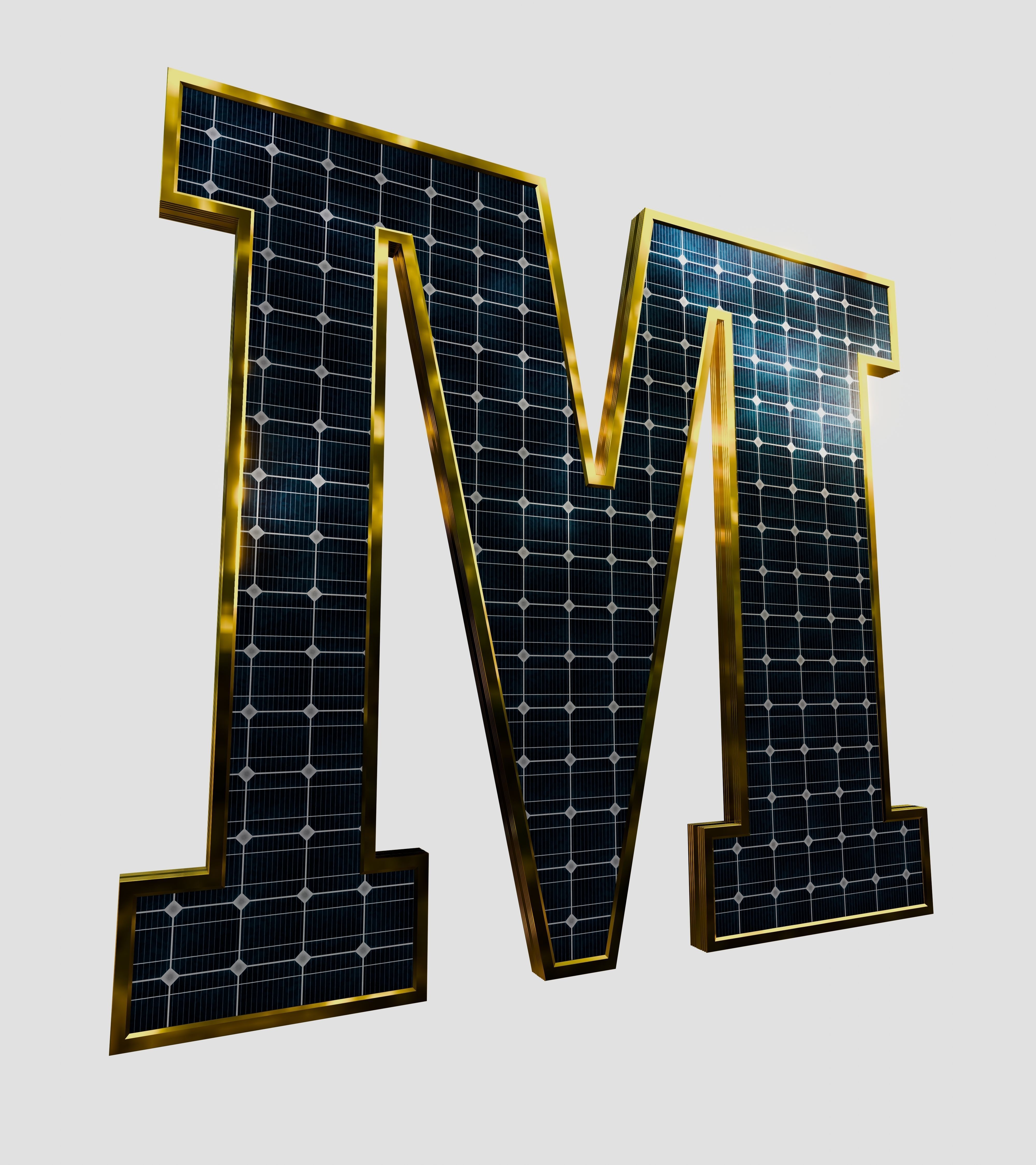 Solar Panel Letter - M 3D model_9