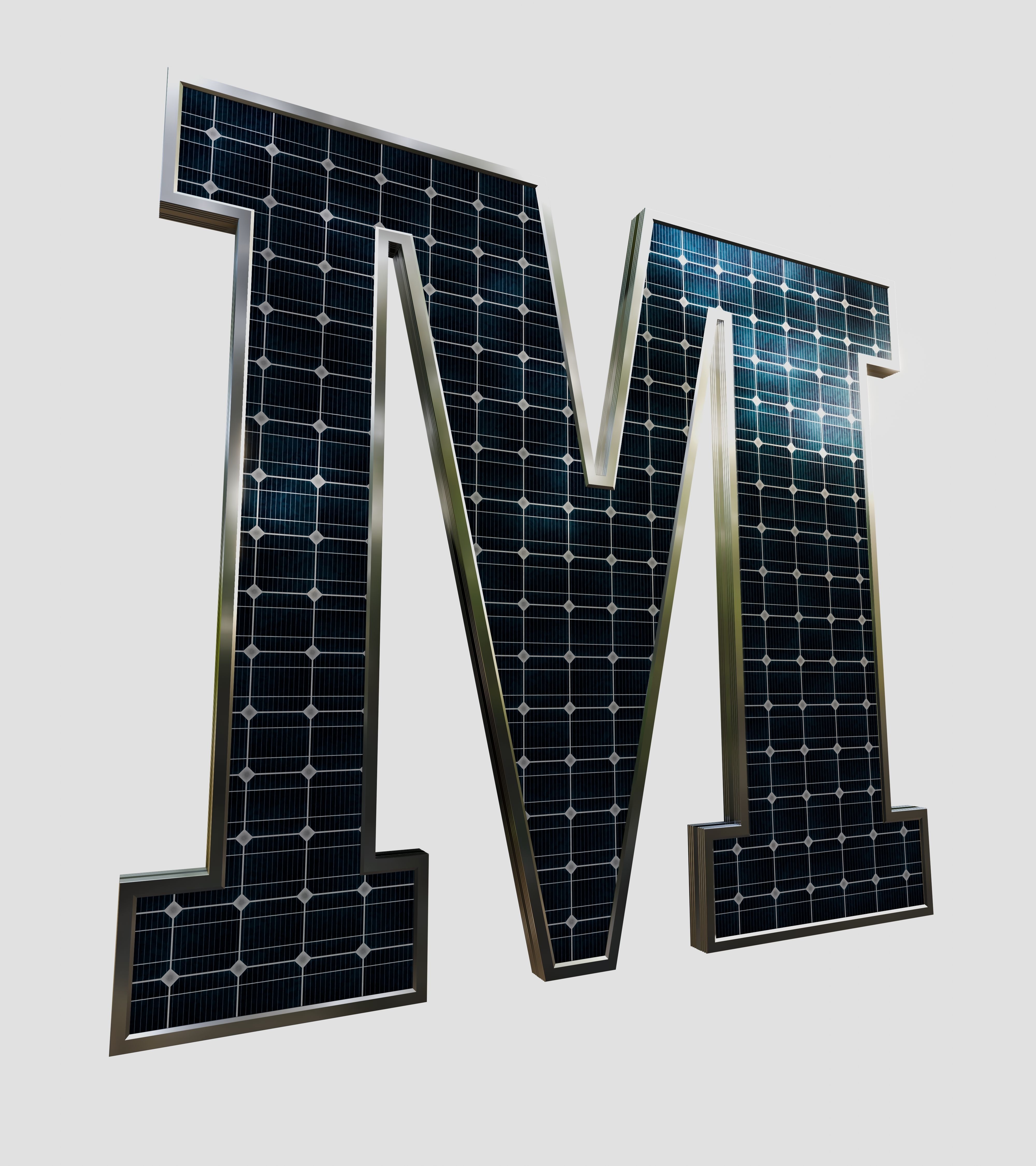 Solar Panel Letter - M 3D model_8