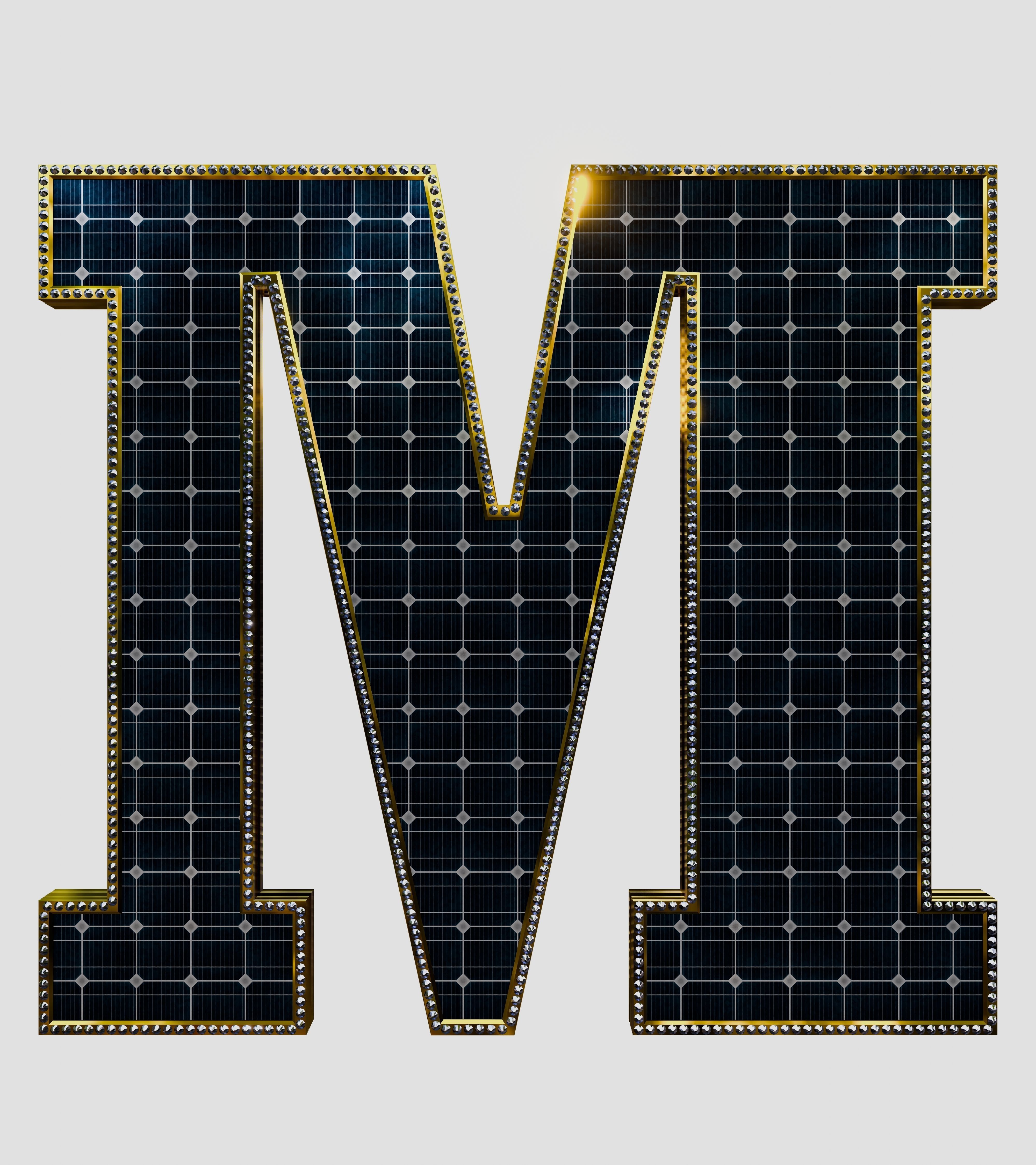 Solar Panel Letter - M 3D model_3