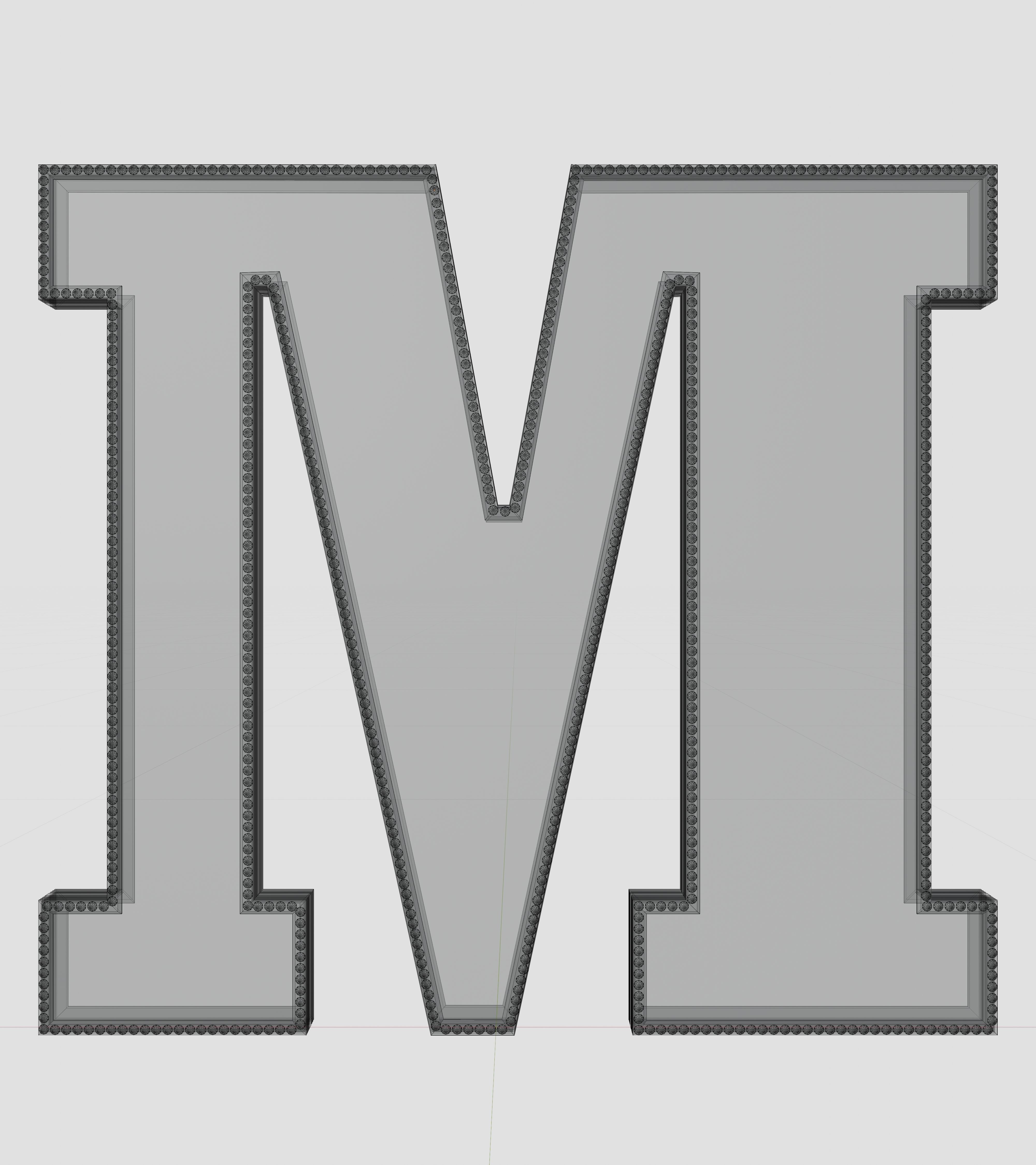 Solar Panel Letter - M 3D model_10