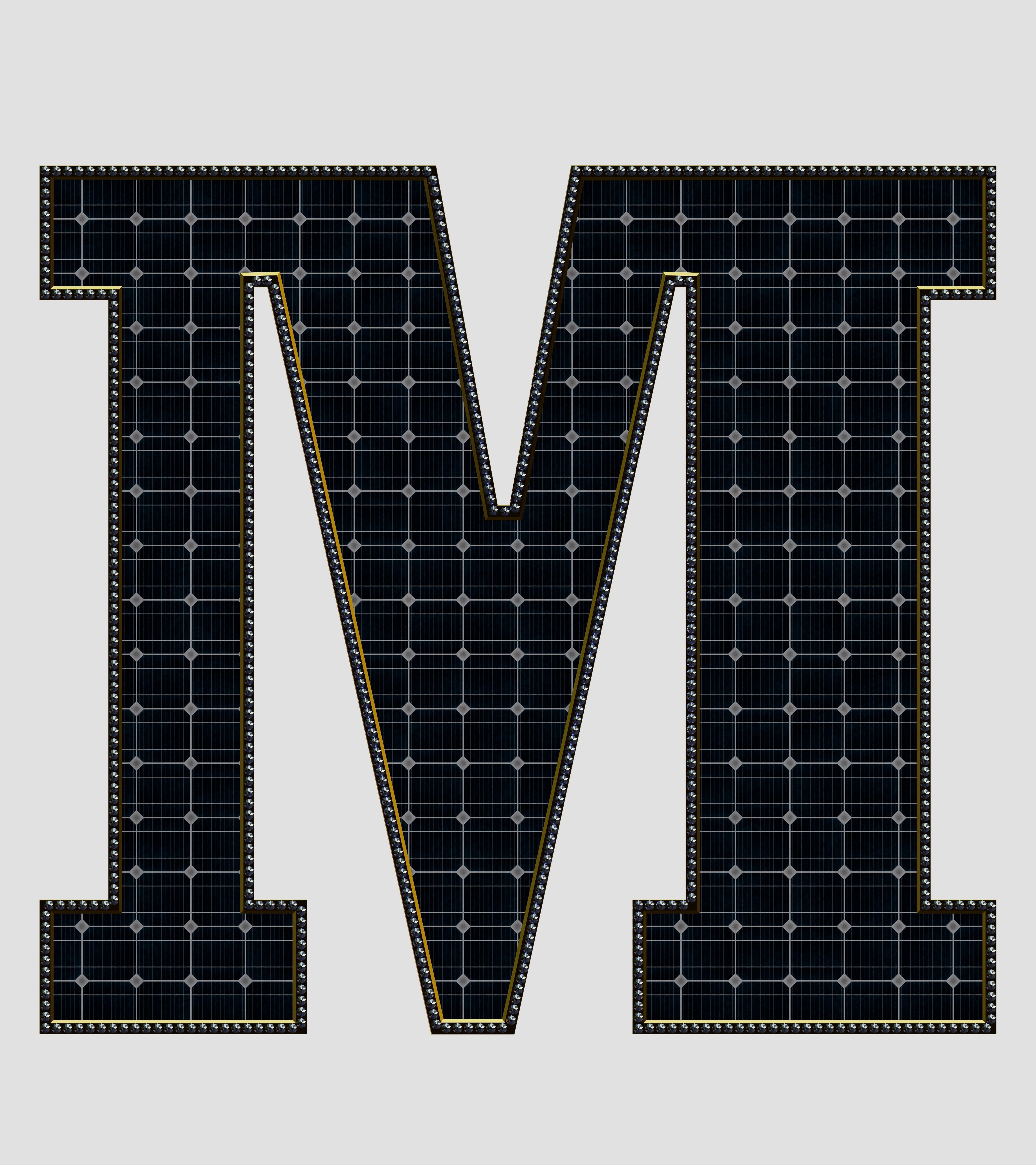 Solar Panel Letter - M 3D model_1