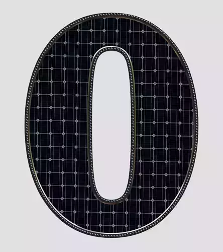 Solar Panel Letter - O 3D model