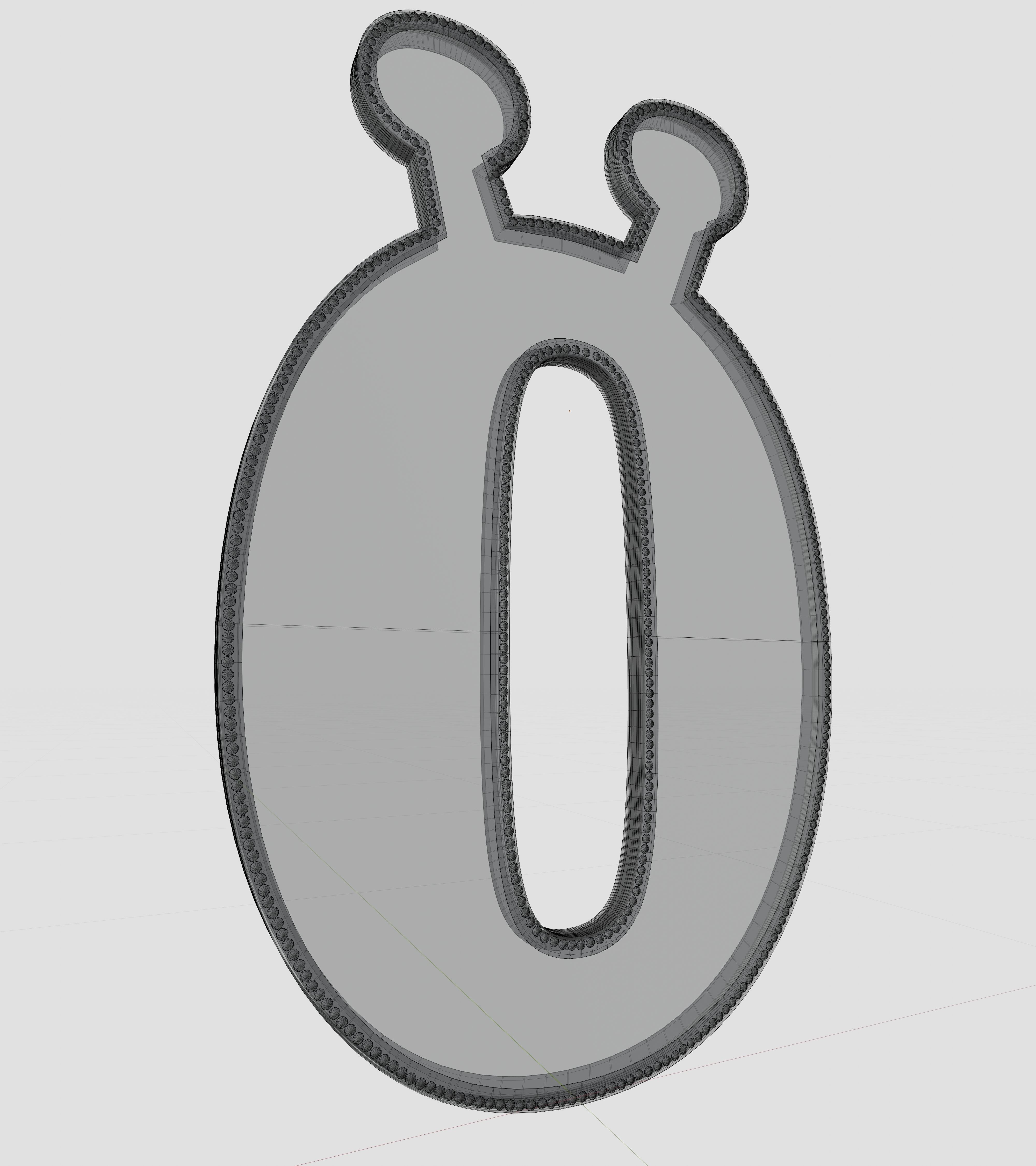 Solar Panel Letter - O 3D model_11