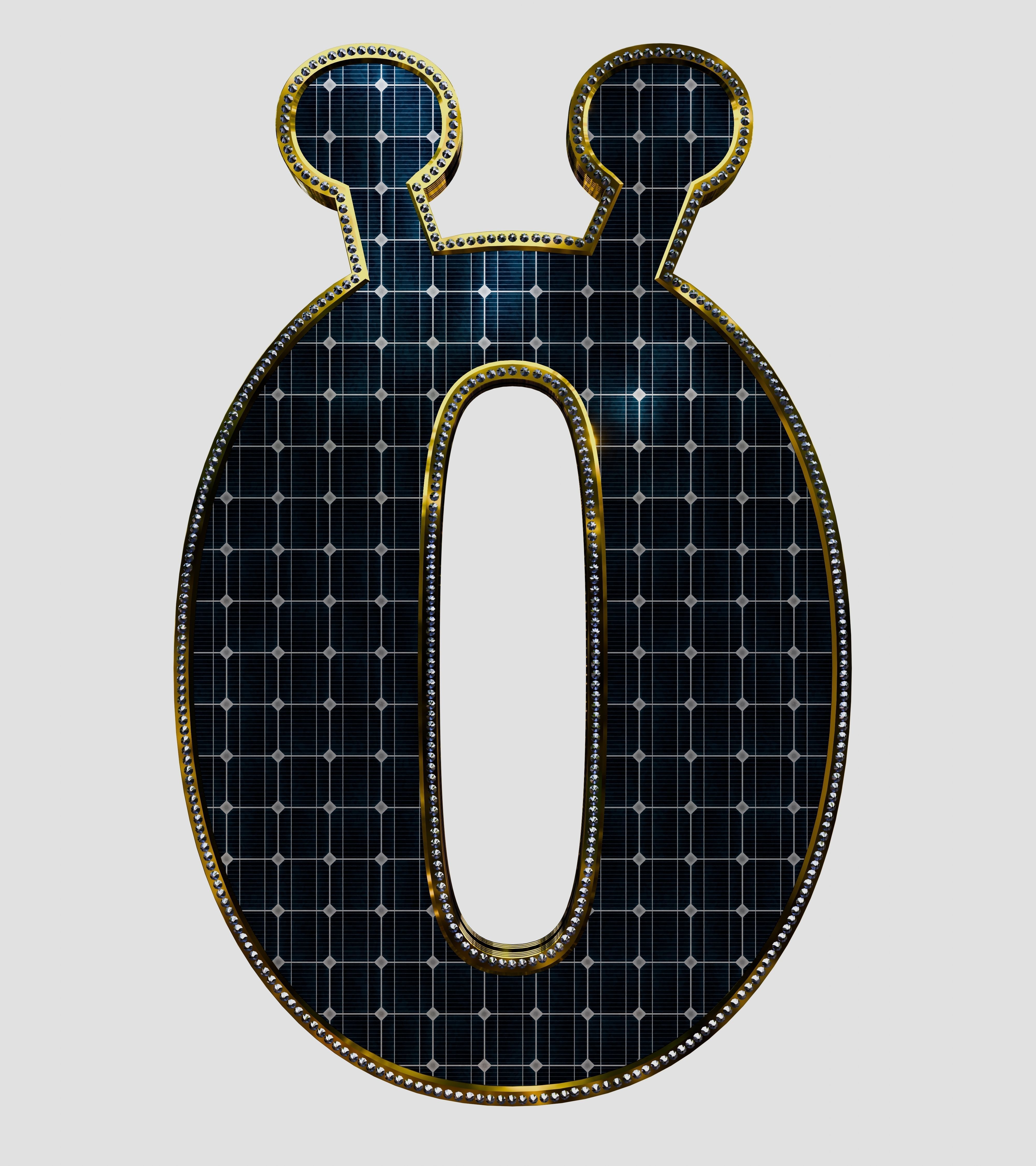 Solar Panel Letter - O 3D model_3