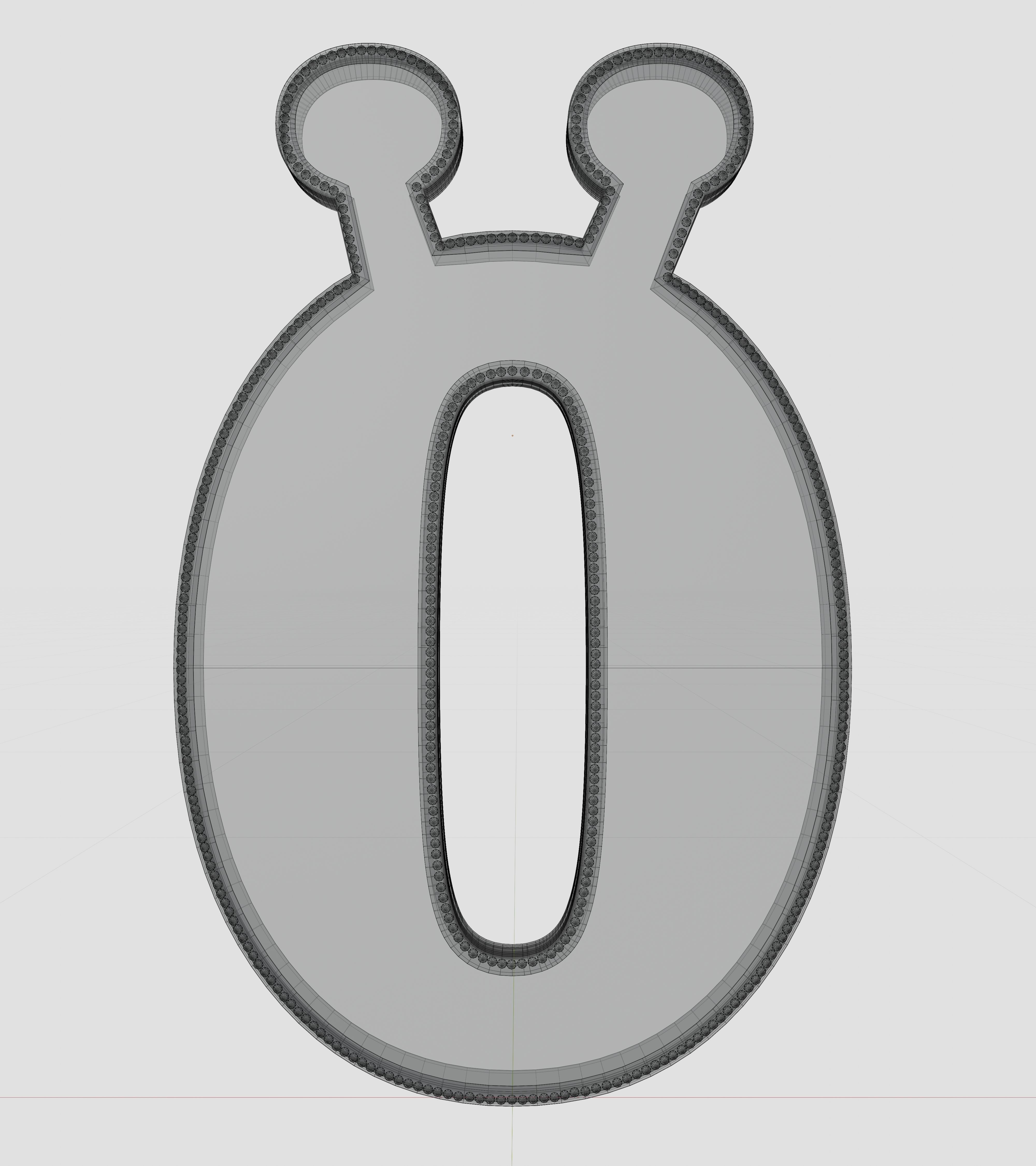 Solar Panel Letter - O 3D model_10